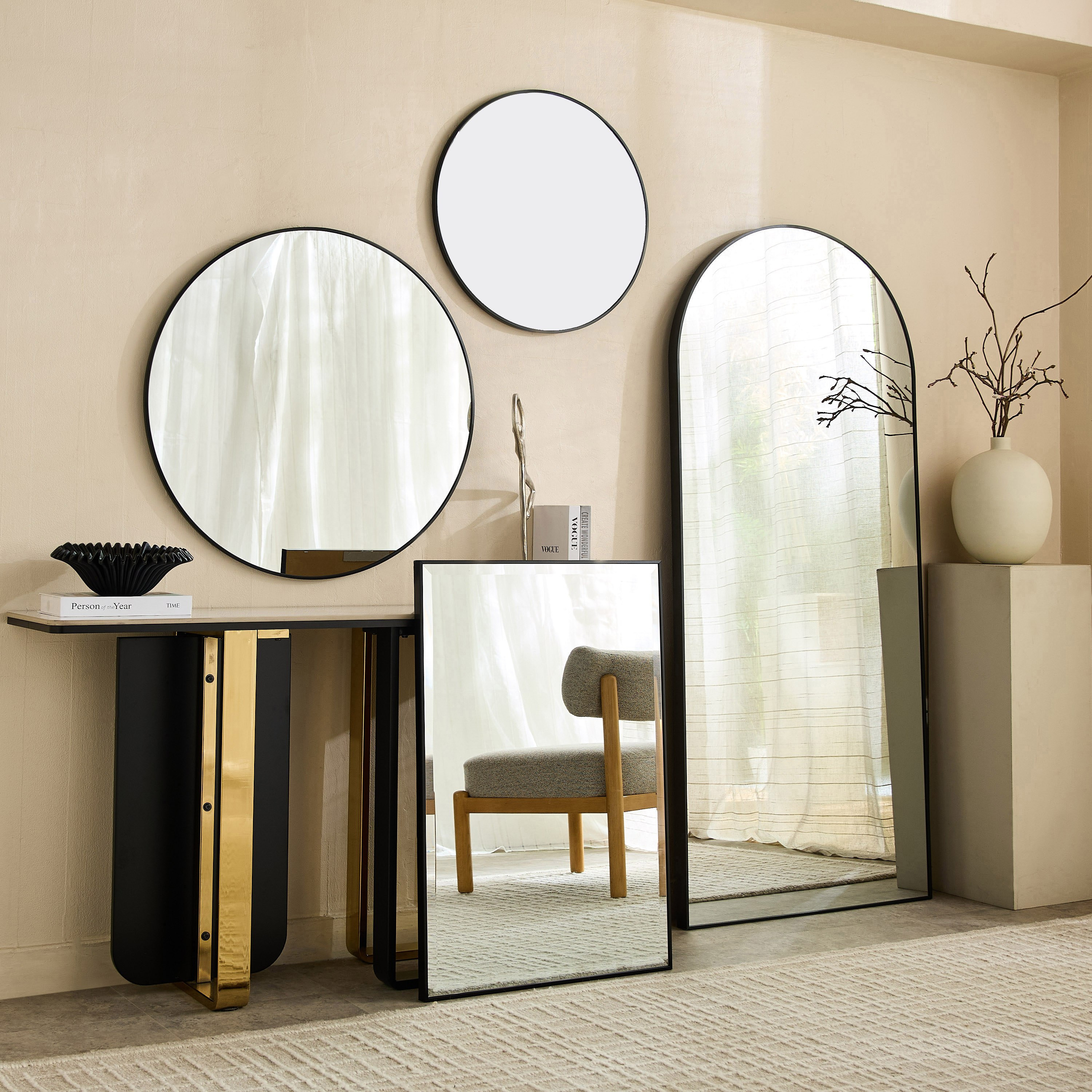 Sabrina Loft Metal Round Wall Mirror - 80x80x2.5 cm-hbxhomeware-hbxdecorandfurnishings-image-7