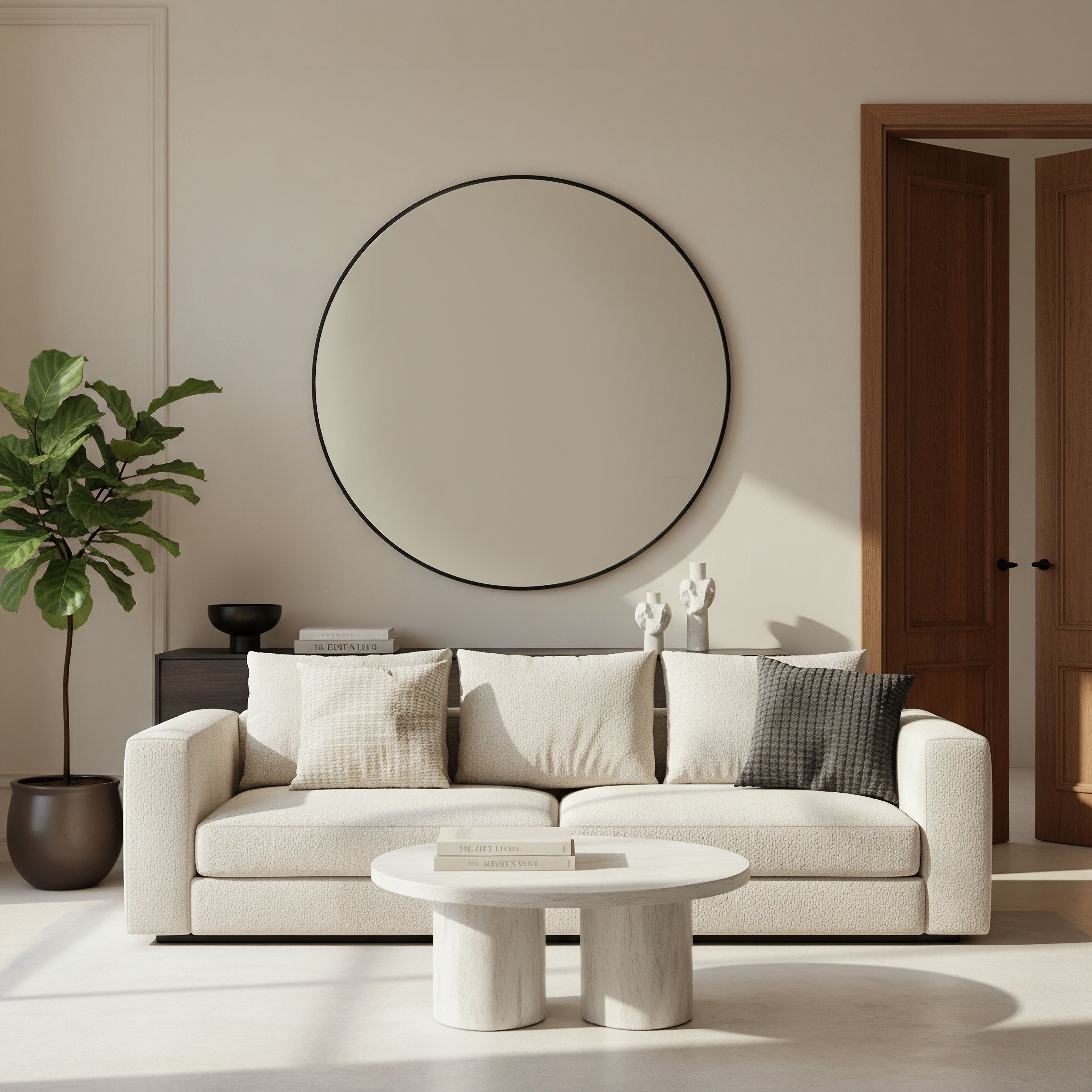 Sabrina Loft Metal Round Wall Mirror - 80x80x2.5 cm-hbxhomeware-hbxdecorandfurnishings-image-3