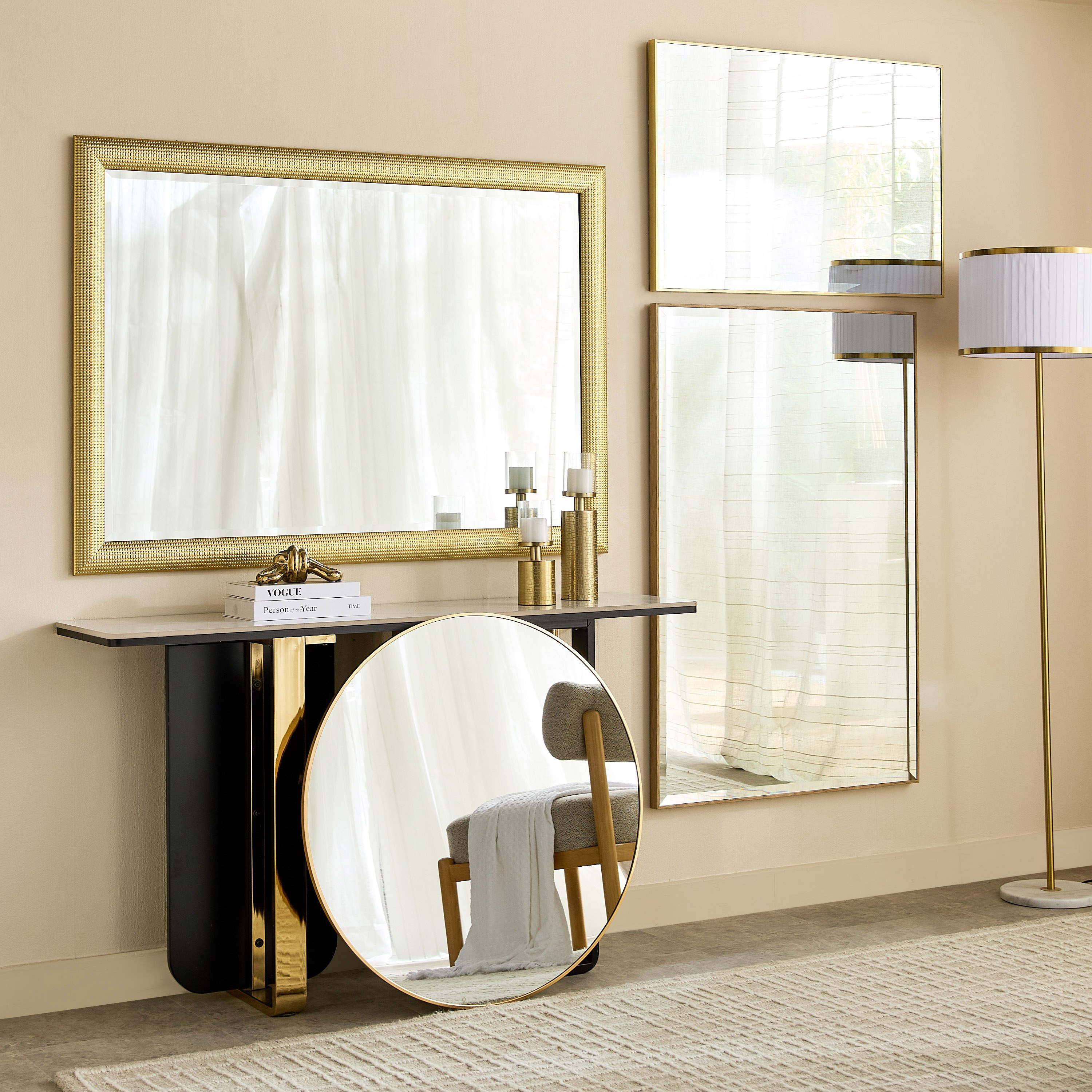 Sabrina Loft Metal Round Wall Mirror - 80x80x2.5 cm-hbxhomeware-hbxdecorandfurnishings-image-7