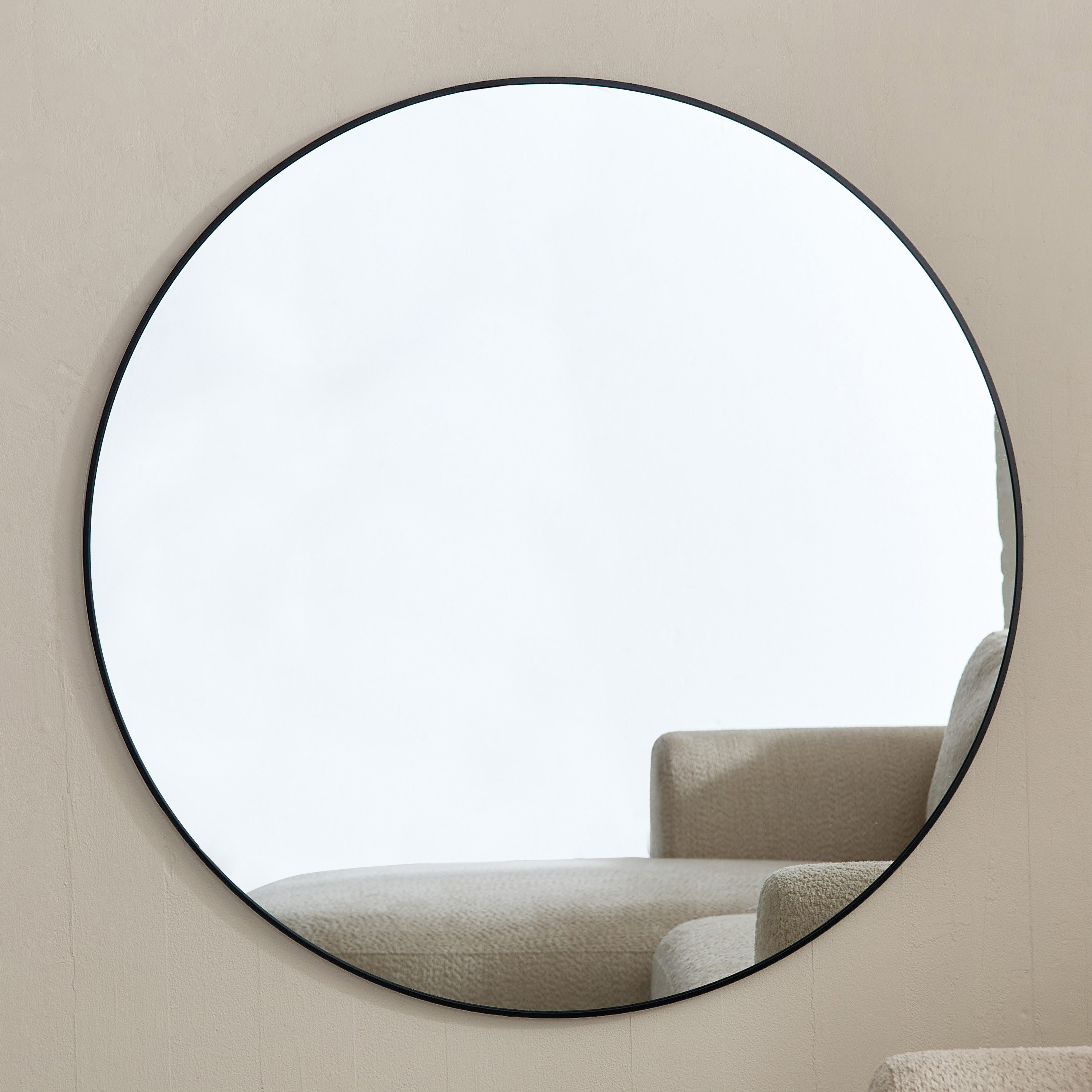 Sabrina Loft Metal Big Size Round Wall Mirror - 100x100x2 cm-hbxhomeware-hbxdecorandfurnishings-image-2