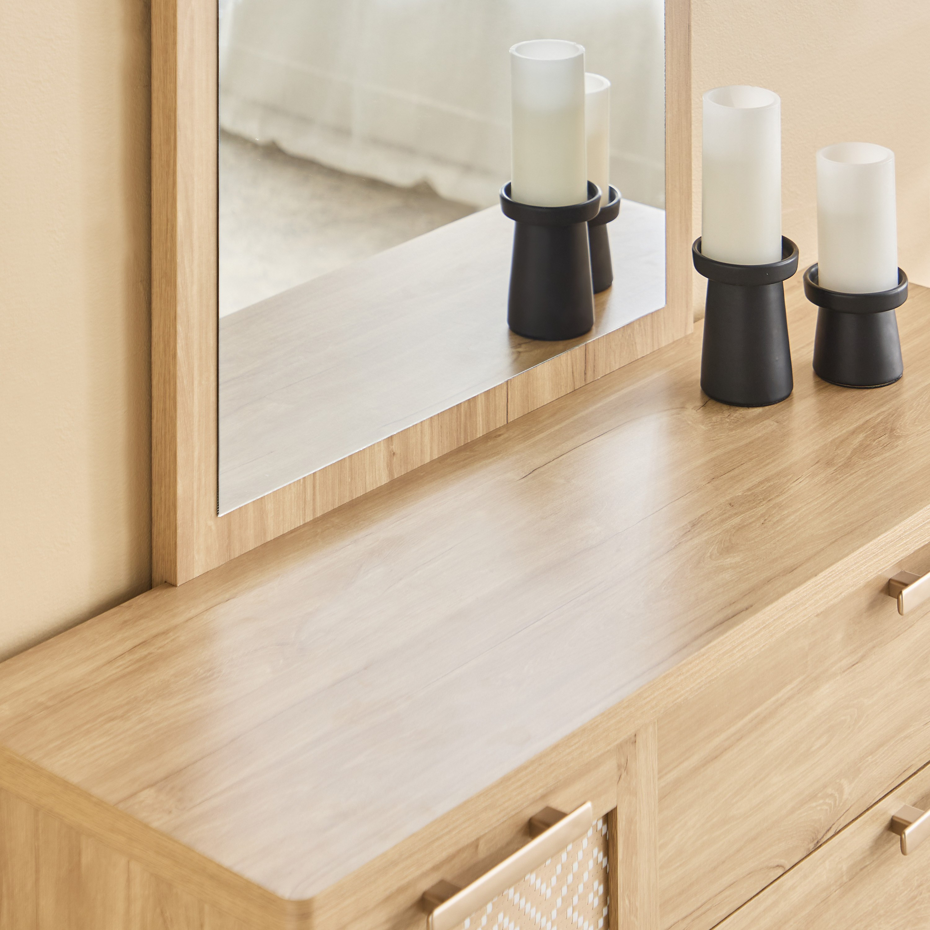 Naples 3 Drawer and 1 Door Dresser with Mirror-hbxfurniture-bedroom-dressersandmirrors-image-3