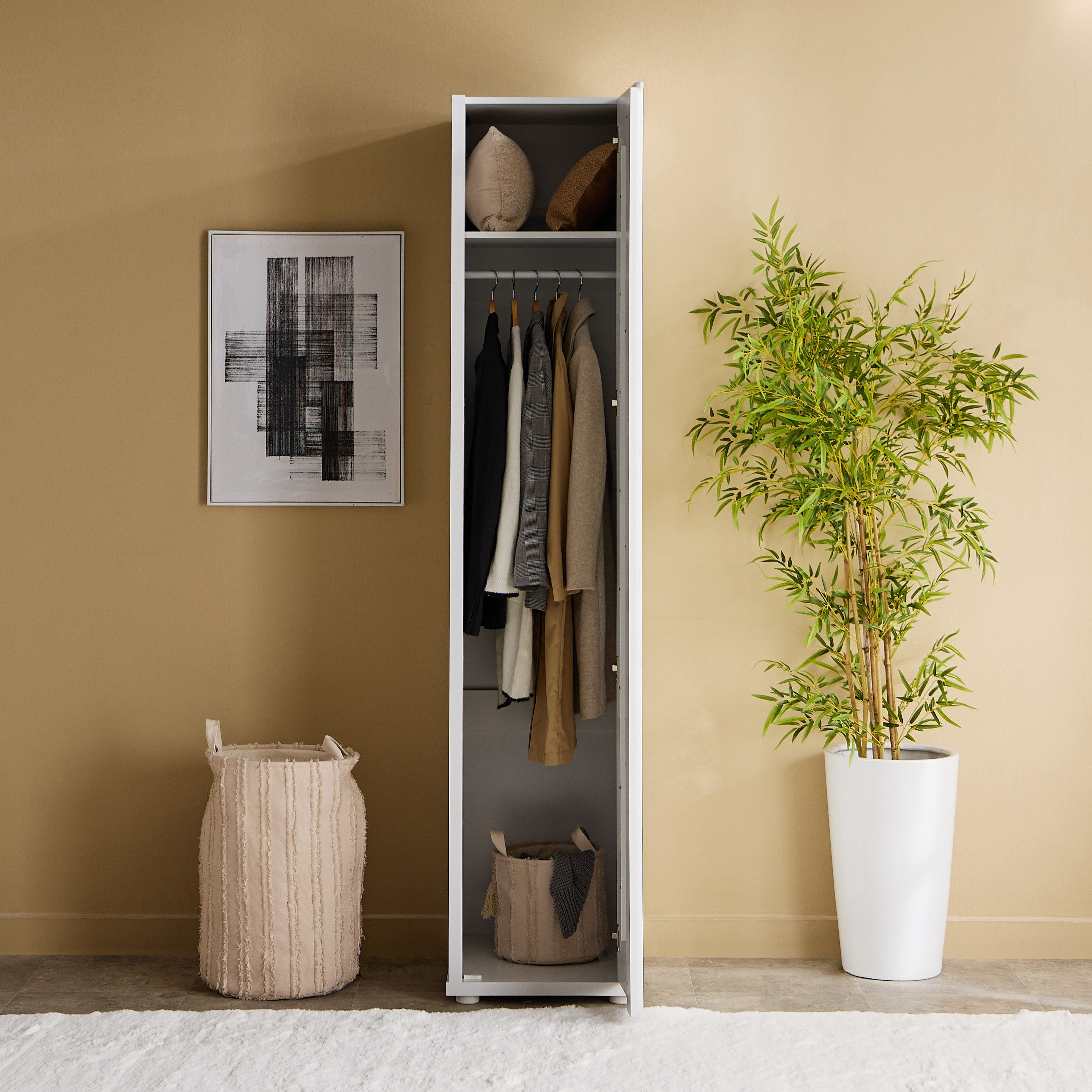 Artisan 1-Door Glossy Wardrobe with Mirror-hbxfurniture-wardrobes-image-3