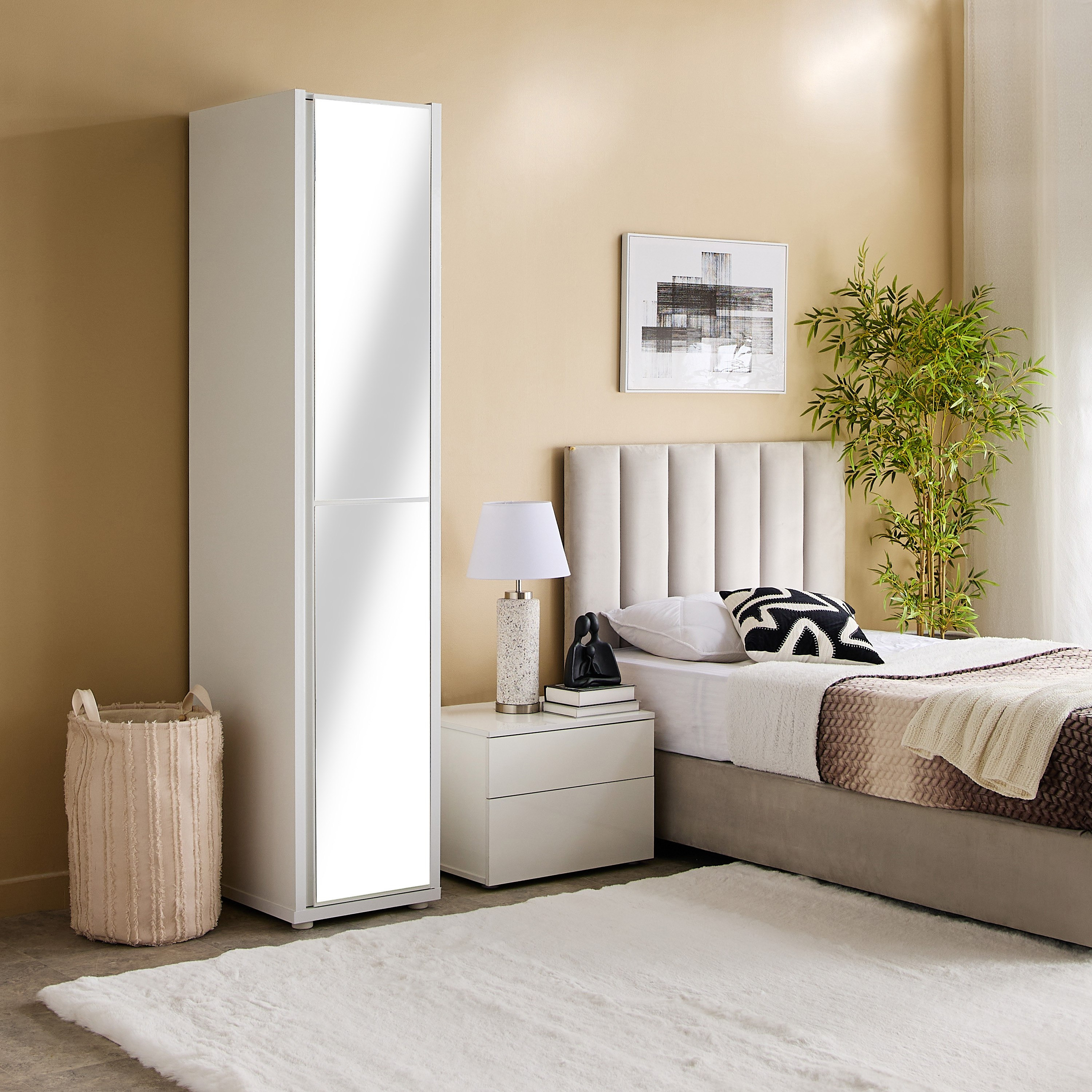 Artisan 1-Door Glossy Wardrobe with Mirror-hbxfurniture-wardrobes-image-8