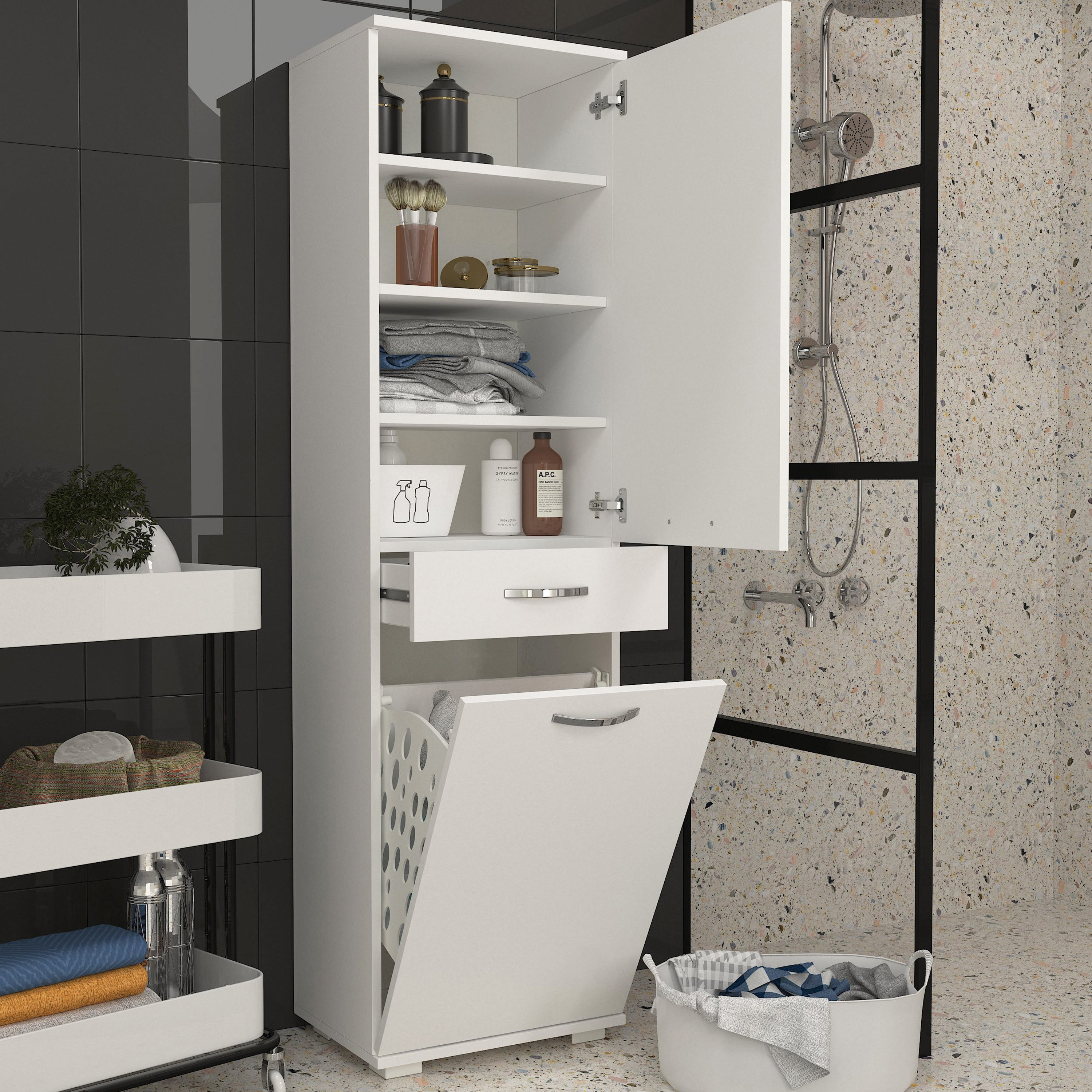 خزانة غسيل متعددة الأغراض بدرج من مودوليكس أيريس-hbxdecorandfurnishings-bathroomaccessories-bathroomstorage-image-2