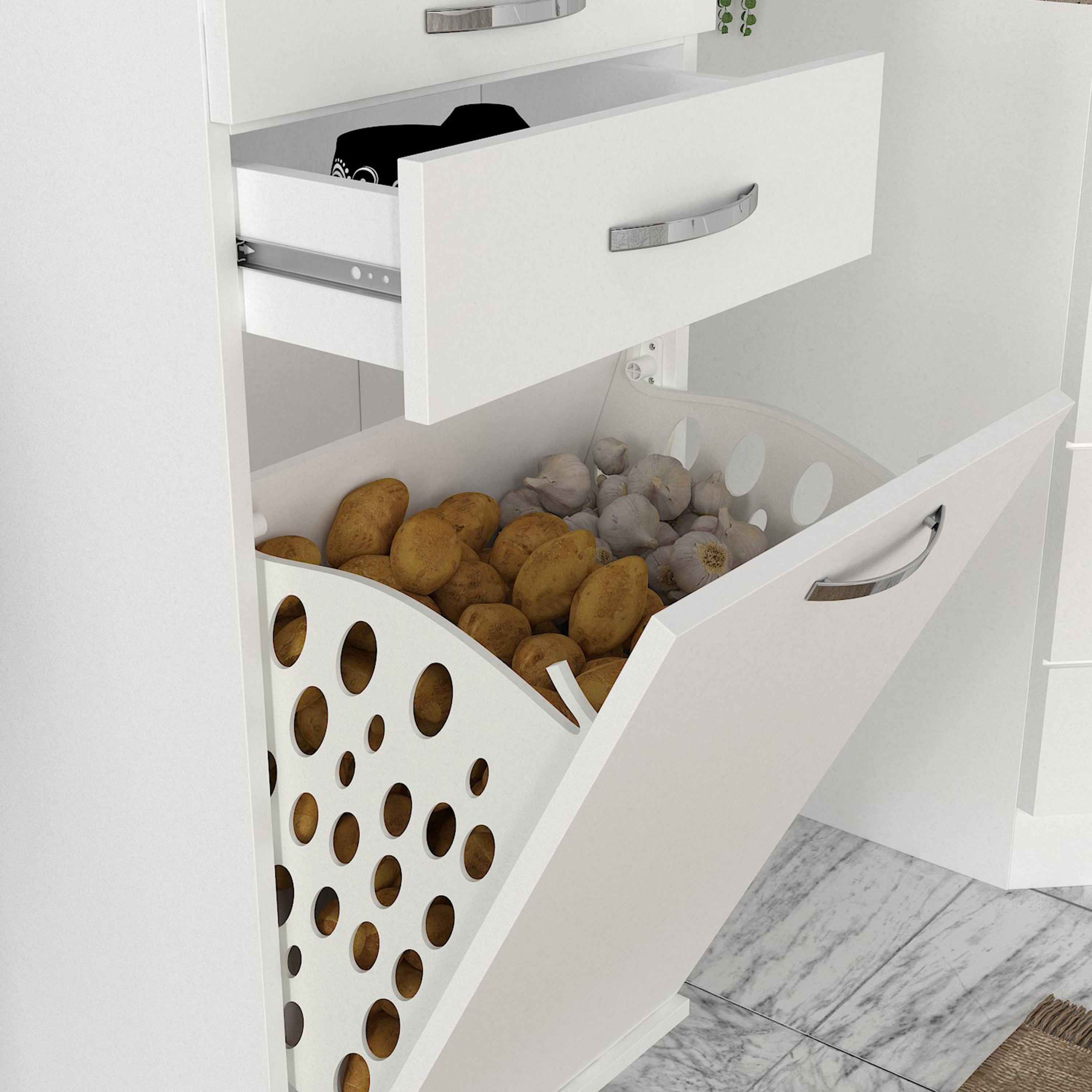 خزانة غسيل متعددة الأغراض بدرج من مودوليكس أيريس-hbxdecorandfurnishings-bathroomaccessories-bathroomstorage-image-5