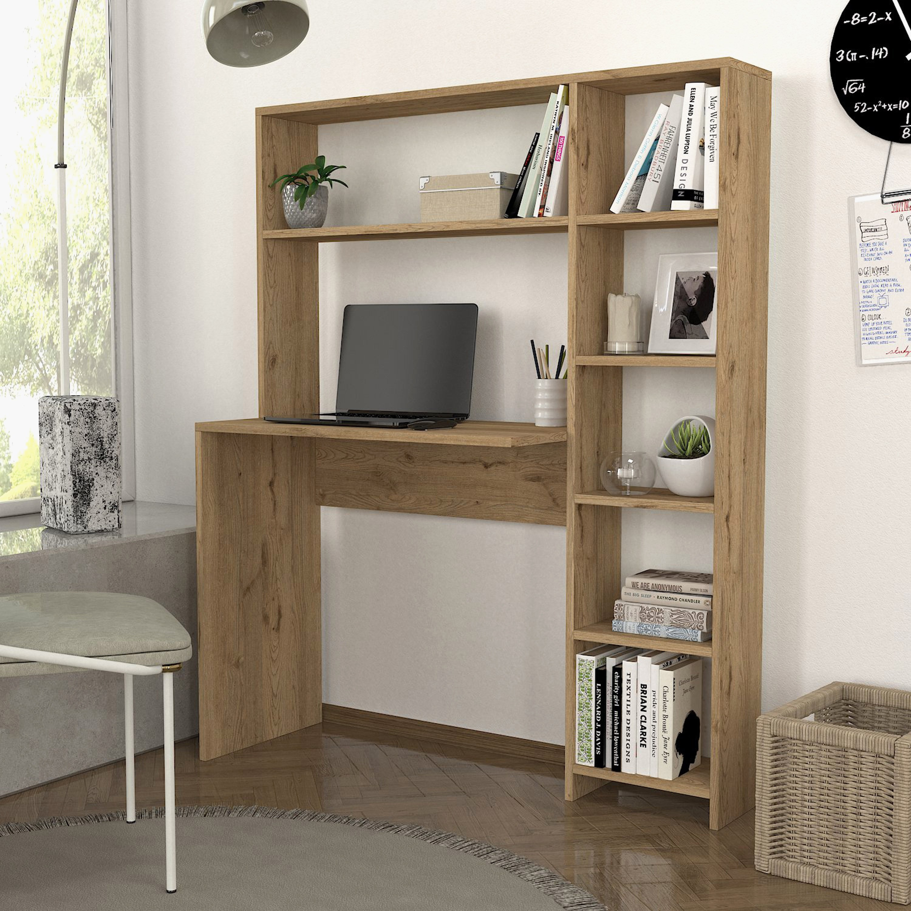 Modulix Carrina Study Desk with Hutch and Bookcase-hbxfurniture-office-desks-image-2