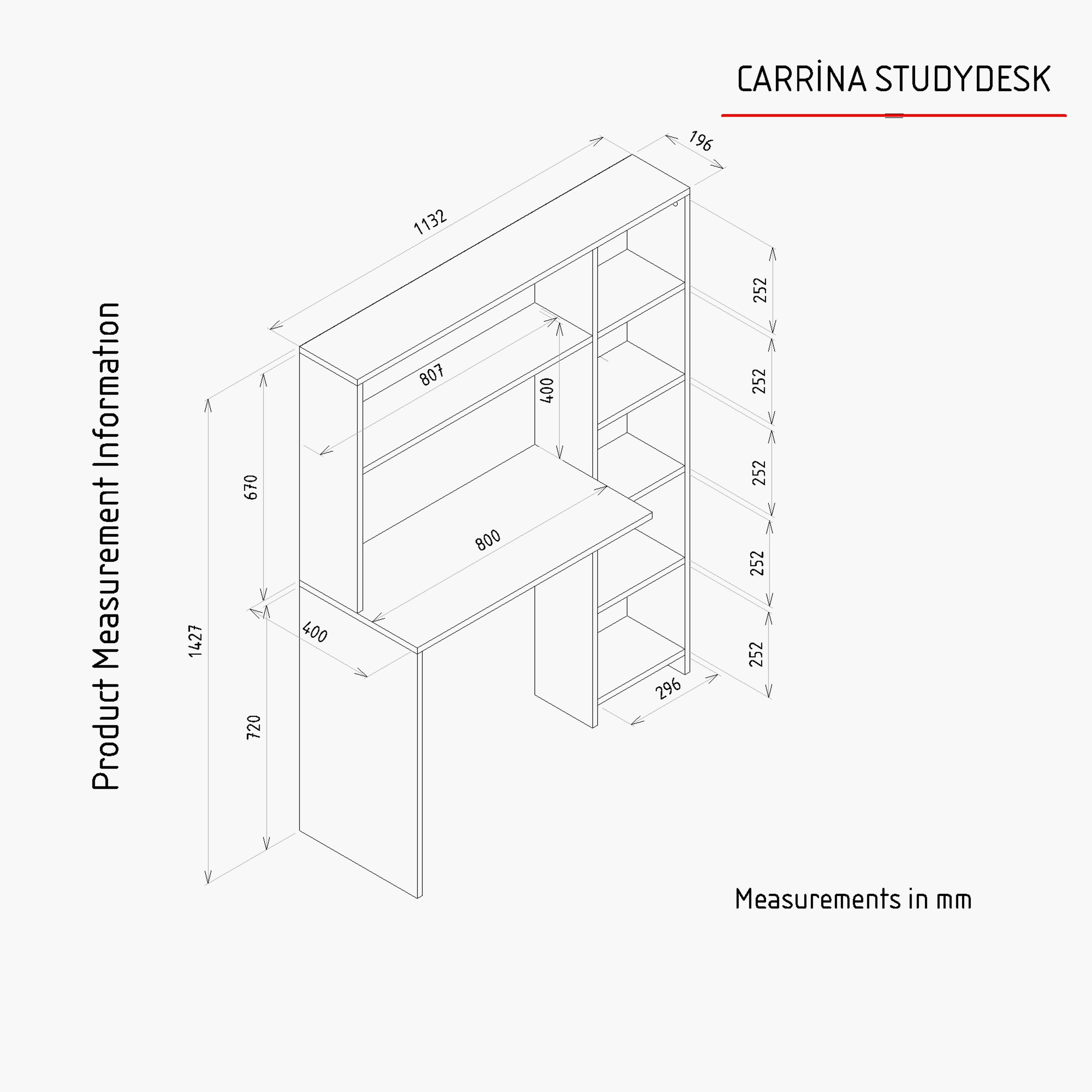 Modulix Carrina Study Desk with Hutch and Bookcase-hbxfurniture-office-desks-image-8
