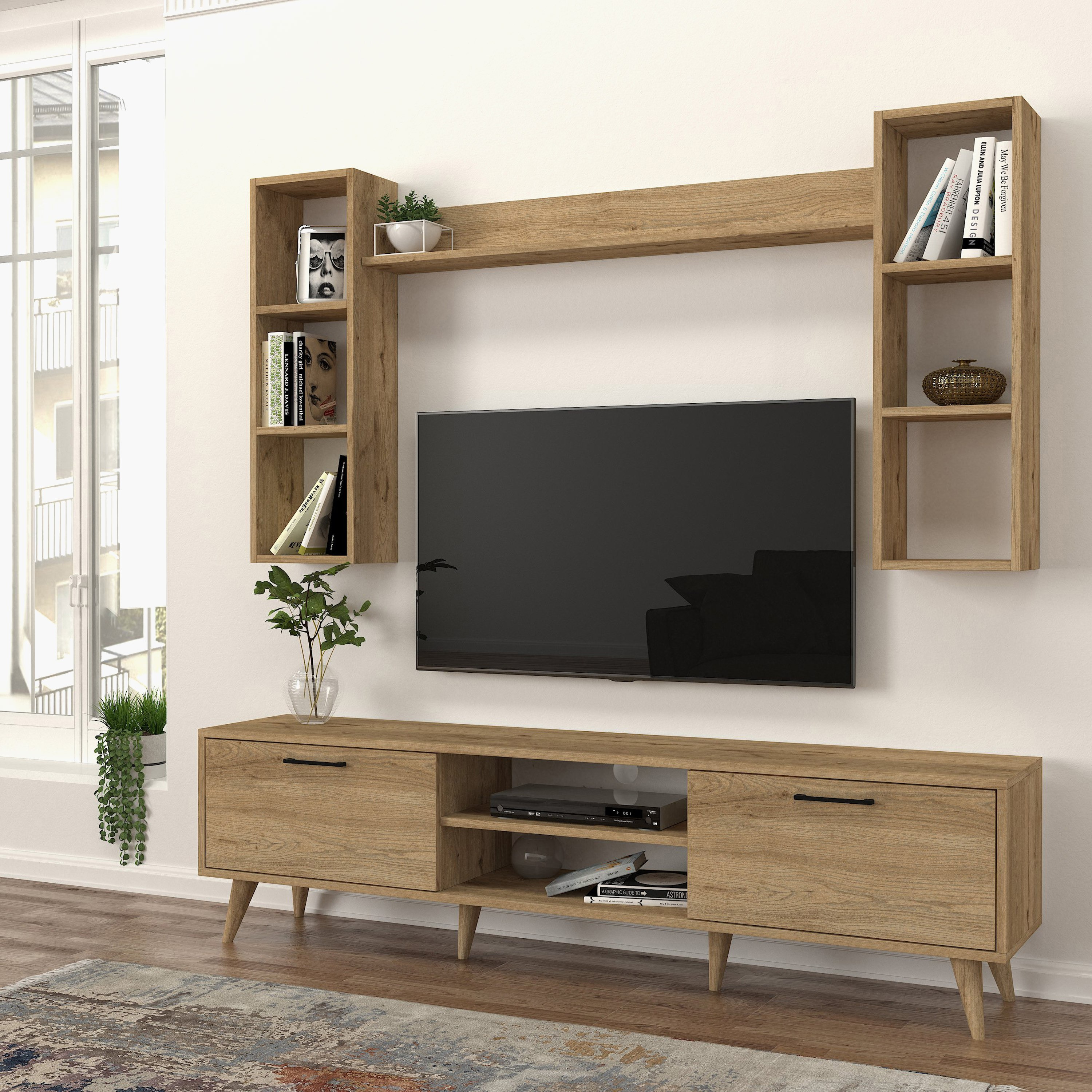 Modulix Ester 1.8 Meter TV Unit with Wall Mounted Shelves for TVs upto 70 inches-hbxlivingroom-mediaunitsandstorage-tvunits-image-5