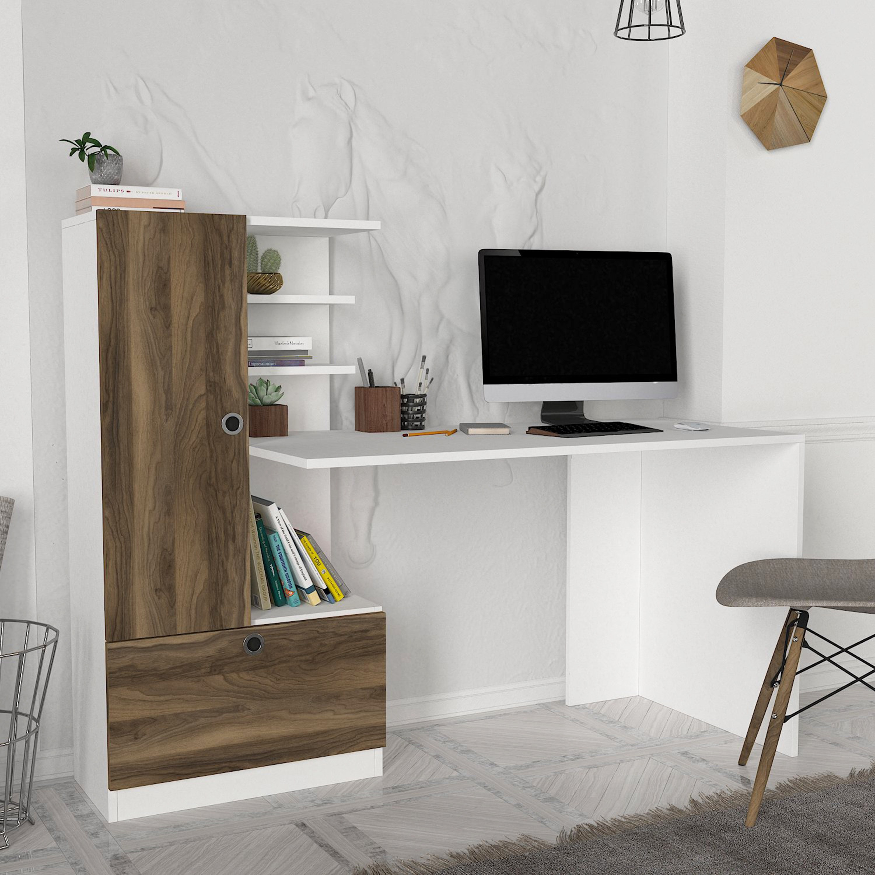 مكتب ببابين وخزانة كتب من مودوليكس إستر-hbxfurniture-office-desks-image-3