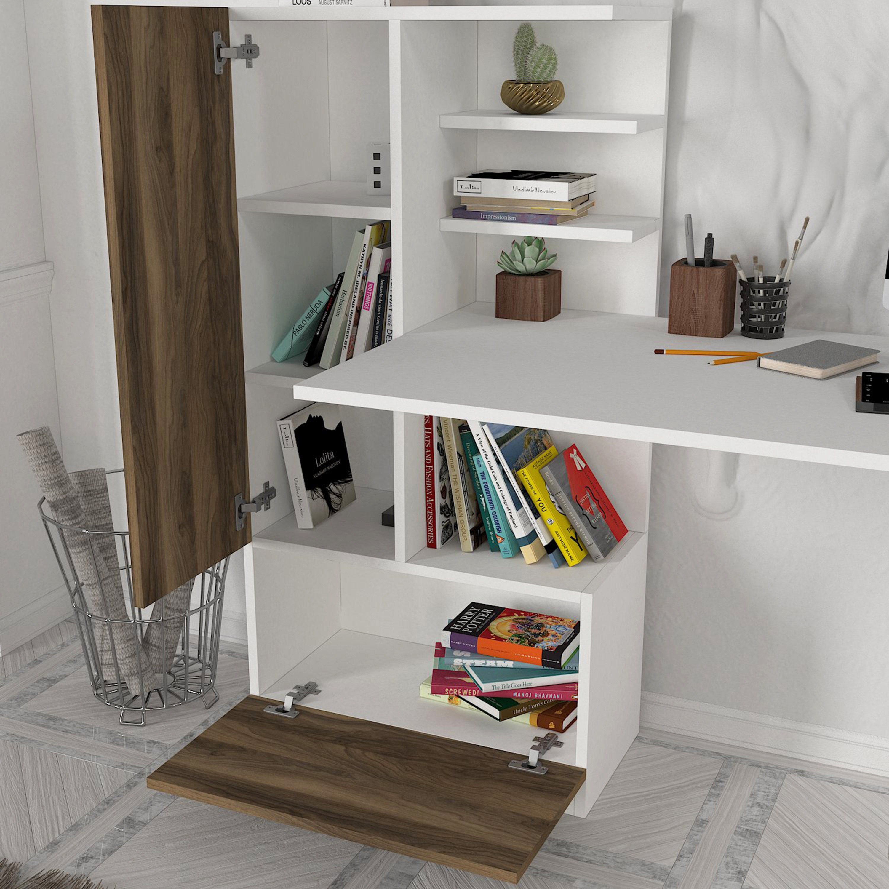 مكتب ببابين وخزانة كتب من مودوليكس إستر-hbxfurniture-office-desks-image-4