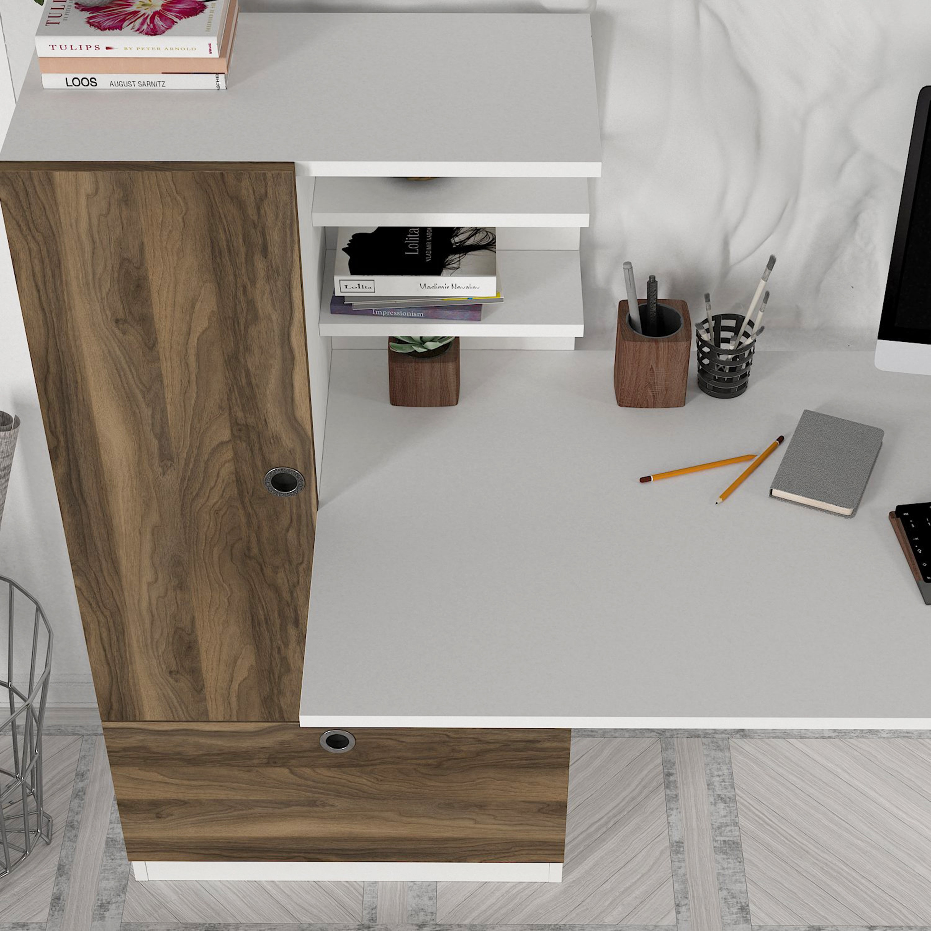 مكتب ببابين وخزانة كتب من مودوليكس إستر-hbxfurniture-office-desks-image-5