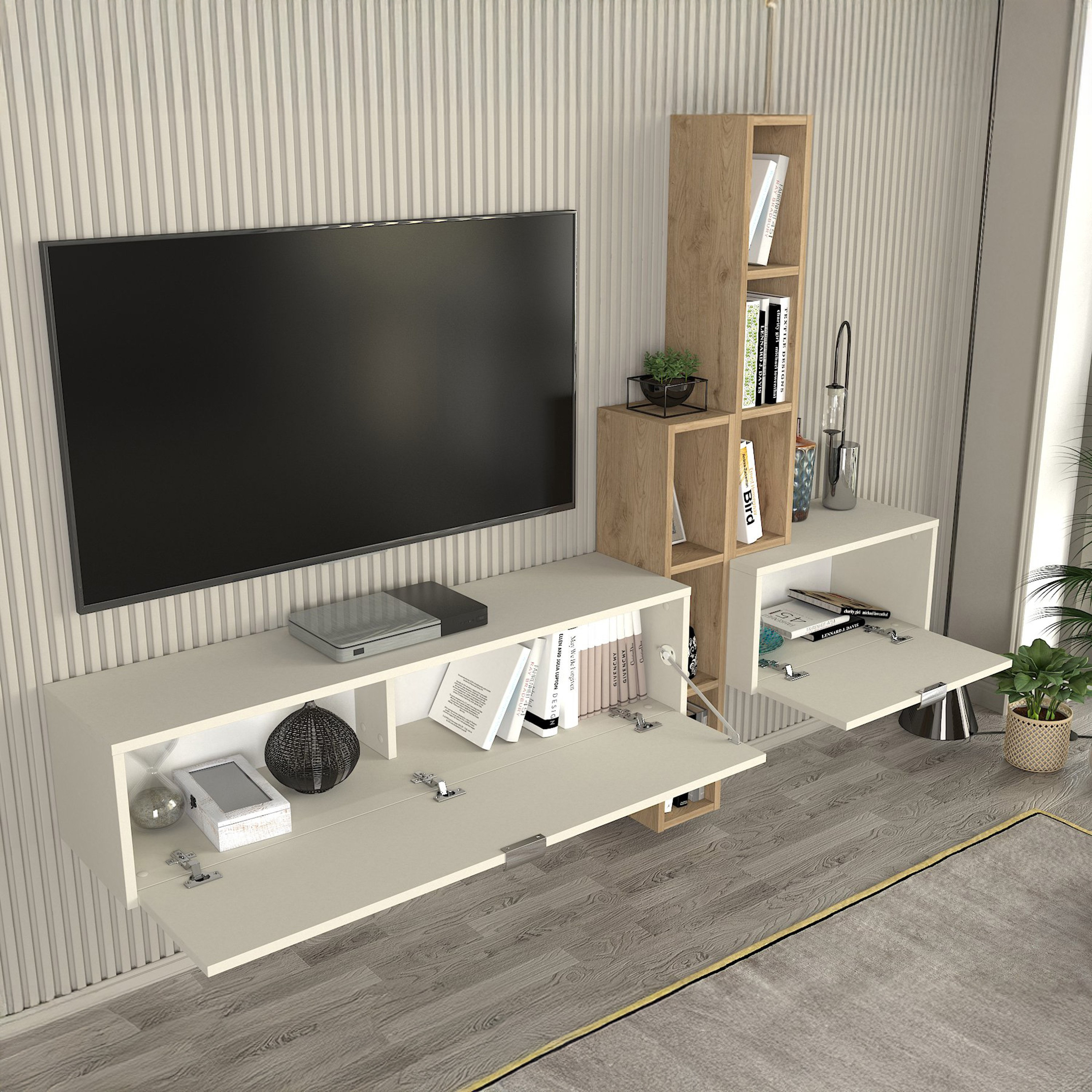 Modulix Edgar 1.8 Metre 2-Door Wall Mounted TV Unit with Shelf for TVs up to 75 inches-hbxlivingroom-mediaunitsandstorage-tvunits-image-4
