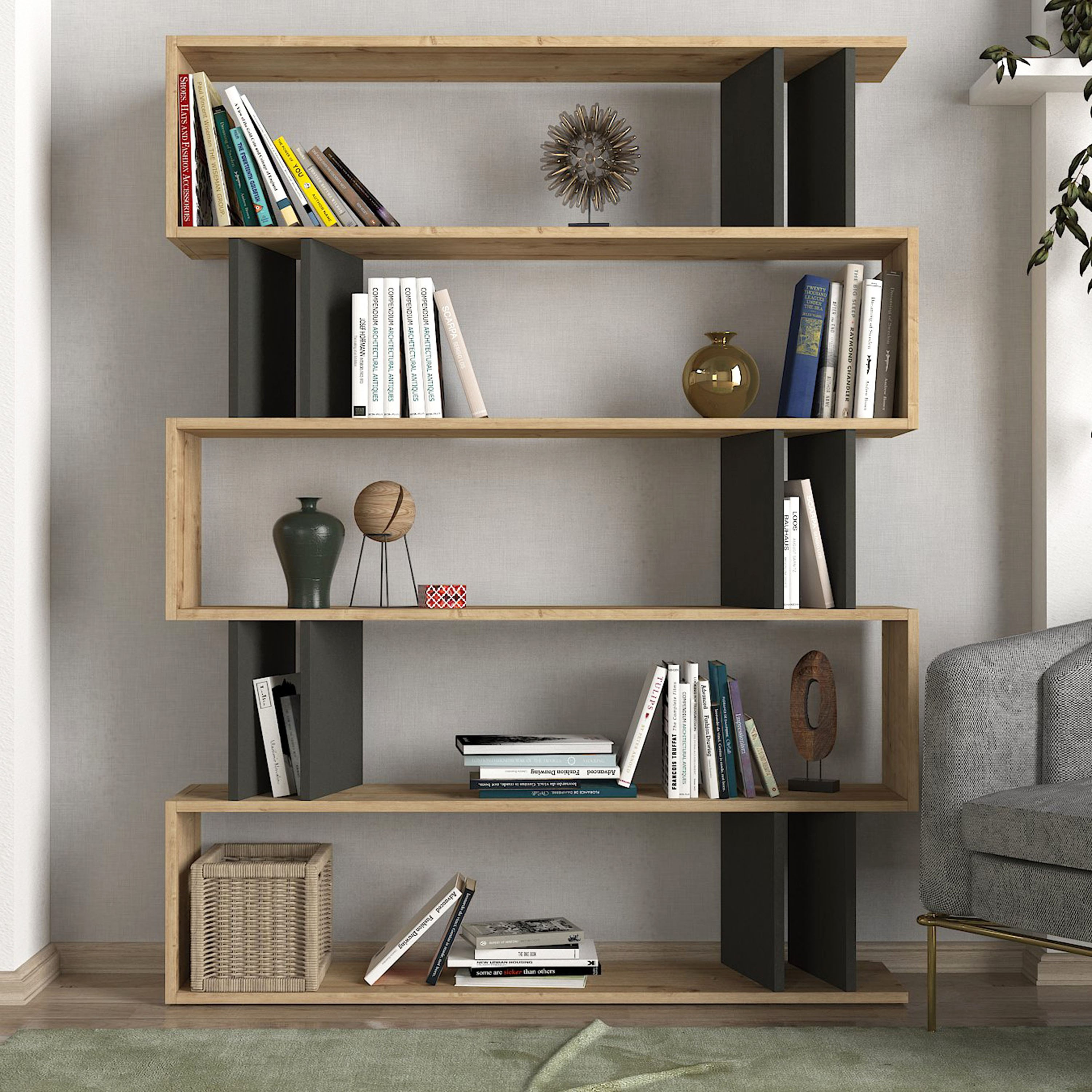 خزانة كتب عريضة بتصميم متعرج من مودوليكس بلوك-hbxfurniture-office-bookcases-image-1