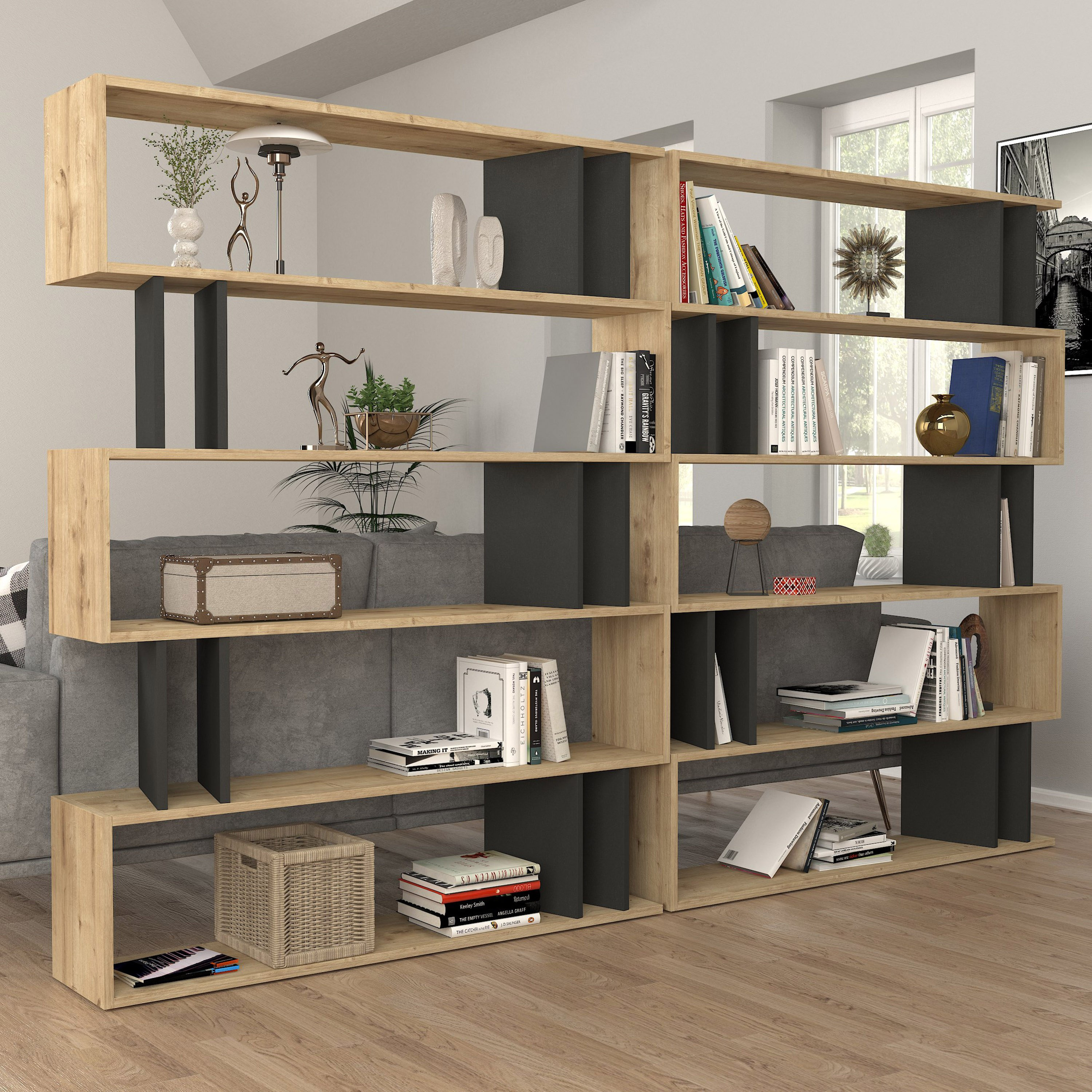 خزانة كتب عريضة بتصميم متعرج من مودوليكس بلوك-hbxfurniture-office-bookcases-image-6