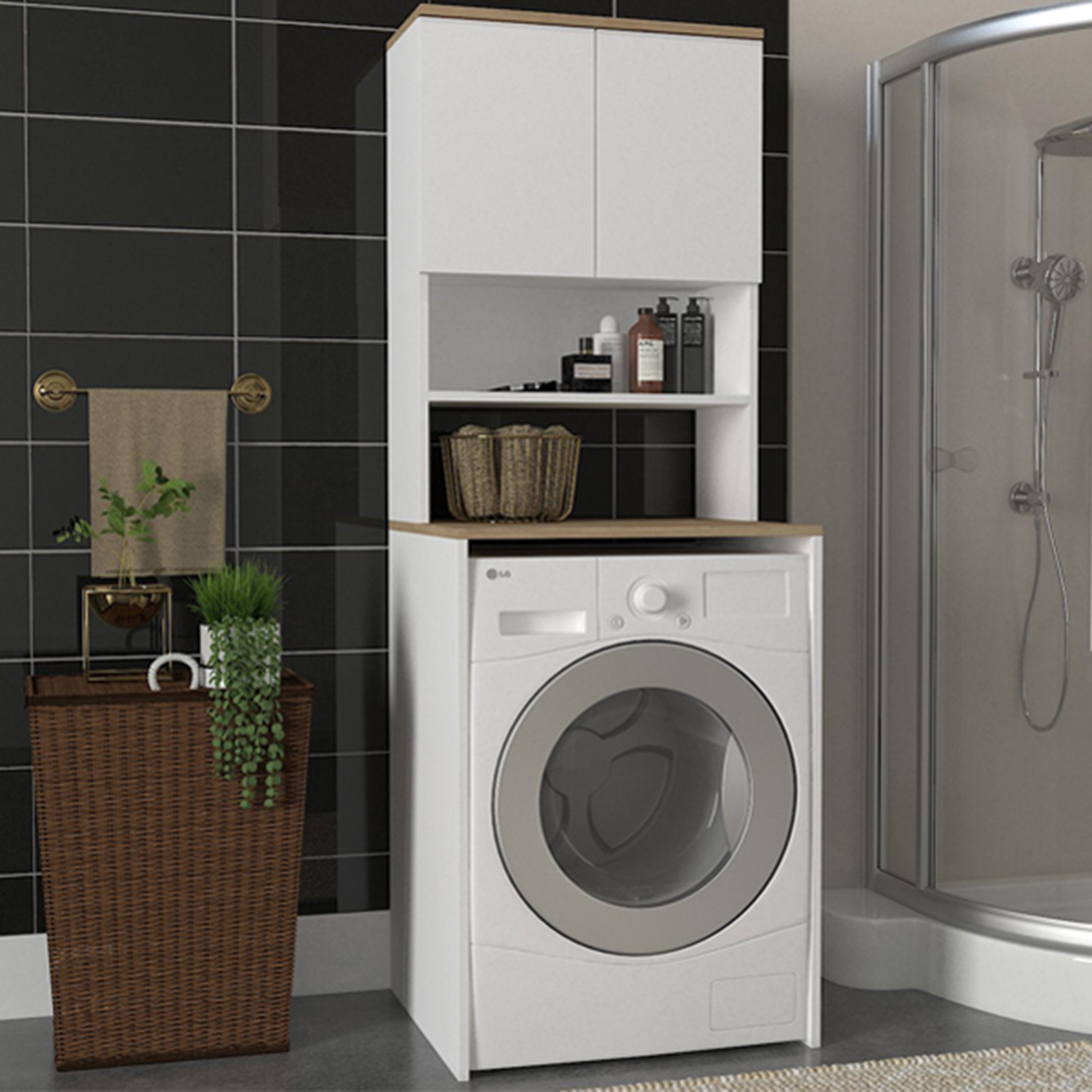 خزانة غسّالة ملابس ببابين من مودوليكس أيريس-hbxdecorandfurnishings-bathroomaccessories-bathroomstorage-image-1