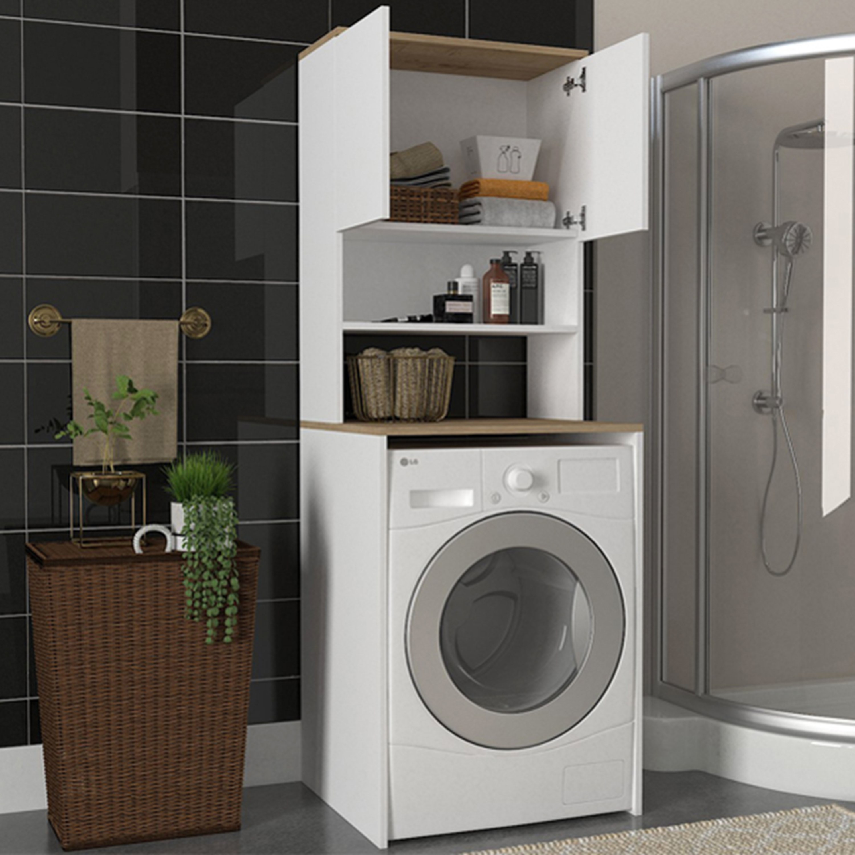 خزانة غسّالة ملابس ببابين من مودوليكس أيريس-hbxdecorandfurnishings-bathroomaccessories-bathroomstorage-image-2