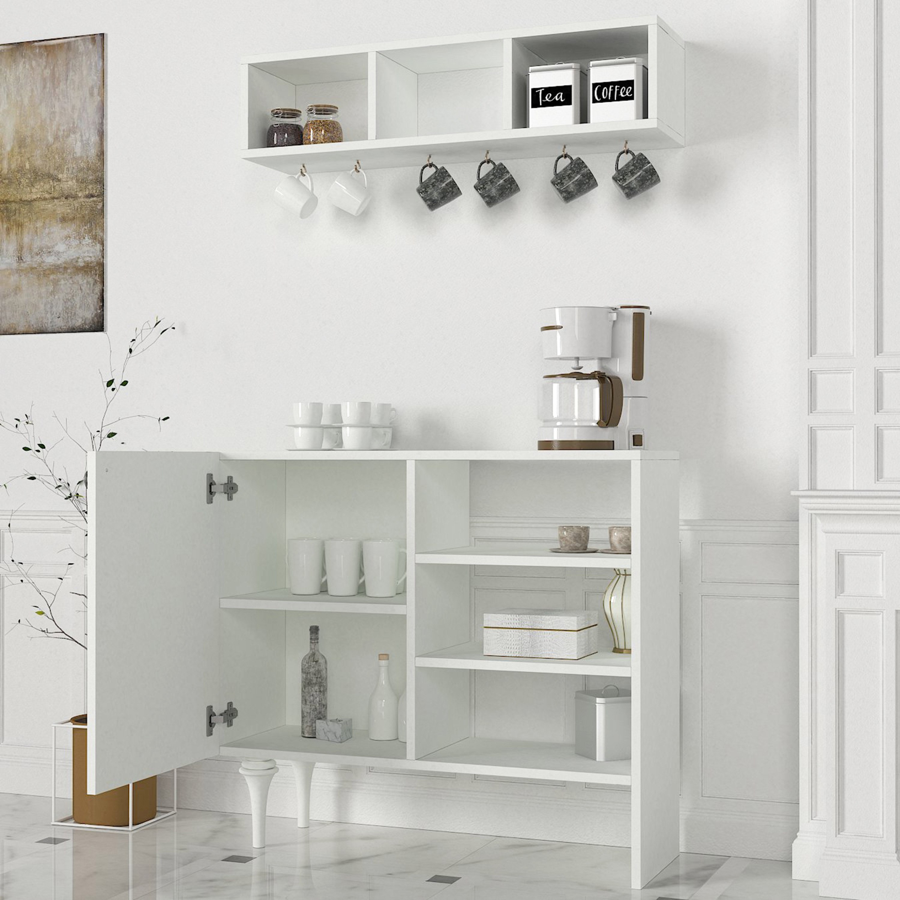 Modulix Imperio 2-Door Coffee Cabinet with Wall Mounted Shelves-hbxfurniture-diningroom-buffetsandsideboards-image-3
