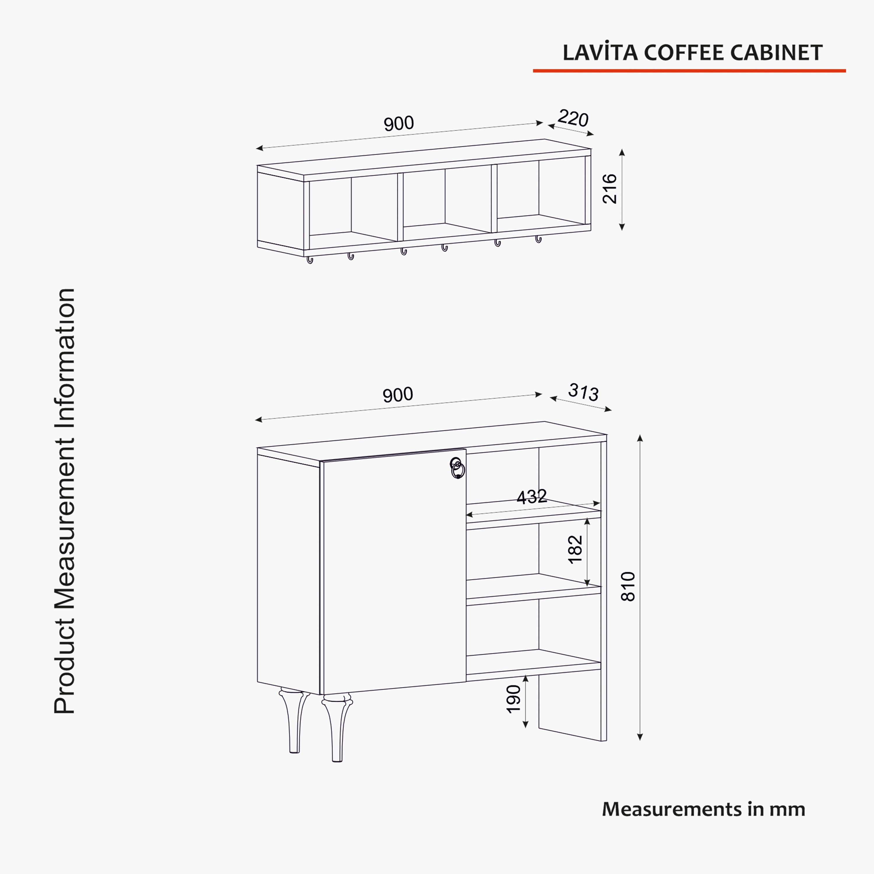 Modulix Imperio 2-Door Coffee Cabinet with Wall Mounted Shelves-hbxfurniture-diningroom-buffetsandsideboards-image-6