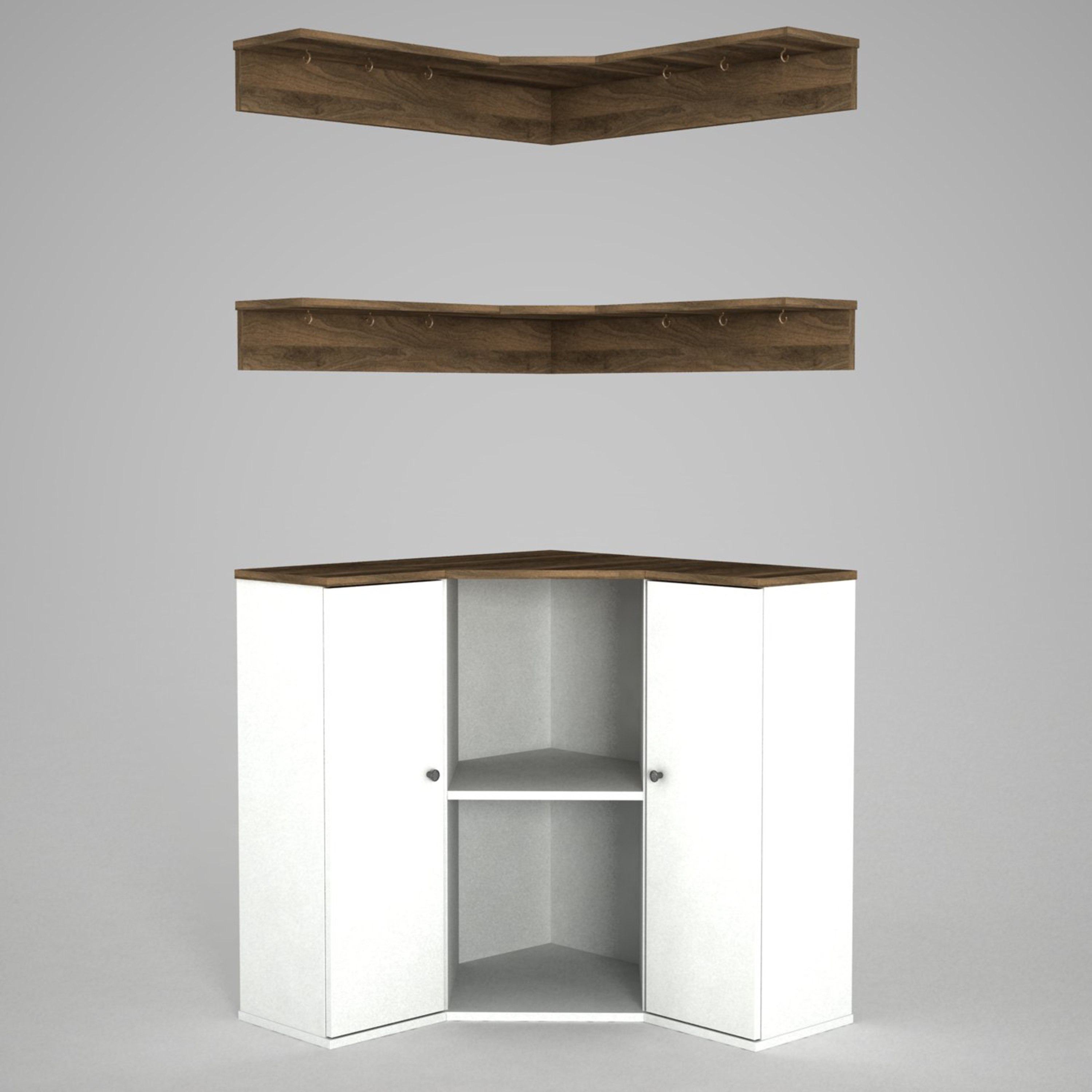 Modulix Imperio Corner 2-Door Coffee Cabinet with Wall Mounted Shelves-hbxfurniture-diningroom-buffetsandsideboards-image-6