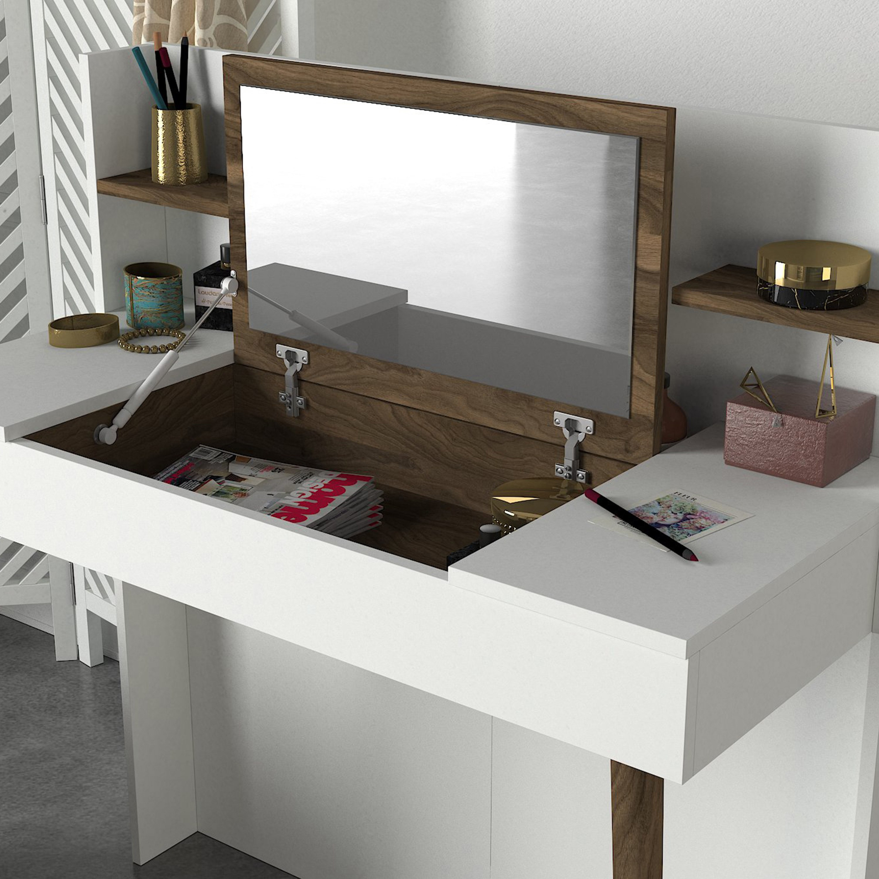 Modulix Retro Vanity Make Up Table with Mirror-PROMO_HB_UAE_HBX10_250526-image-3
