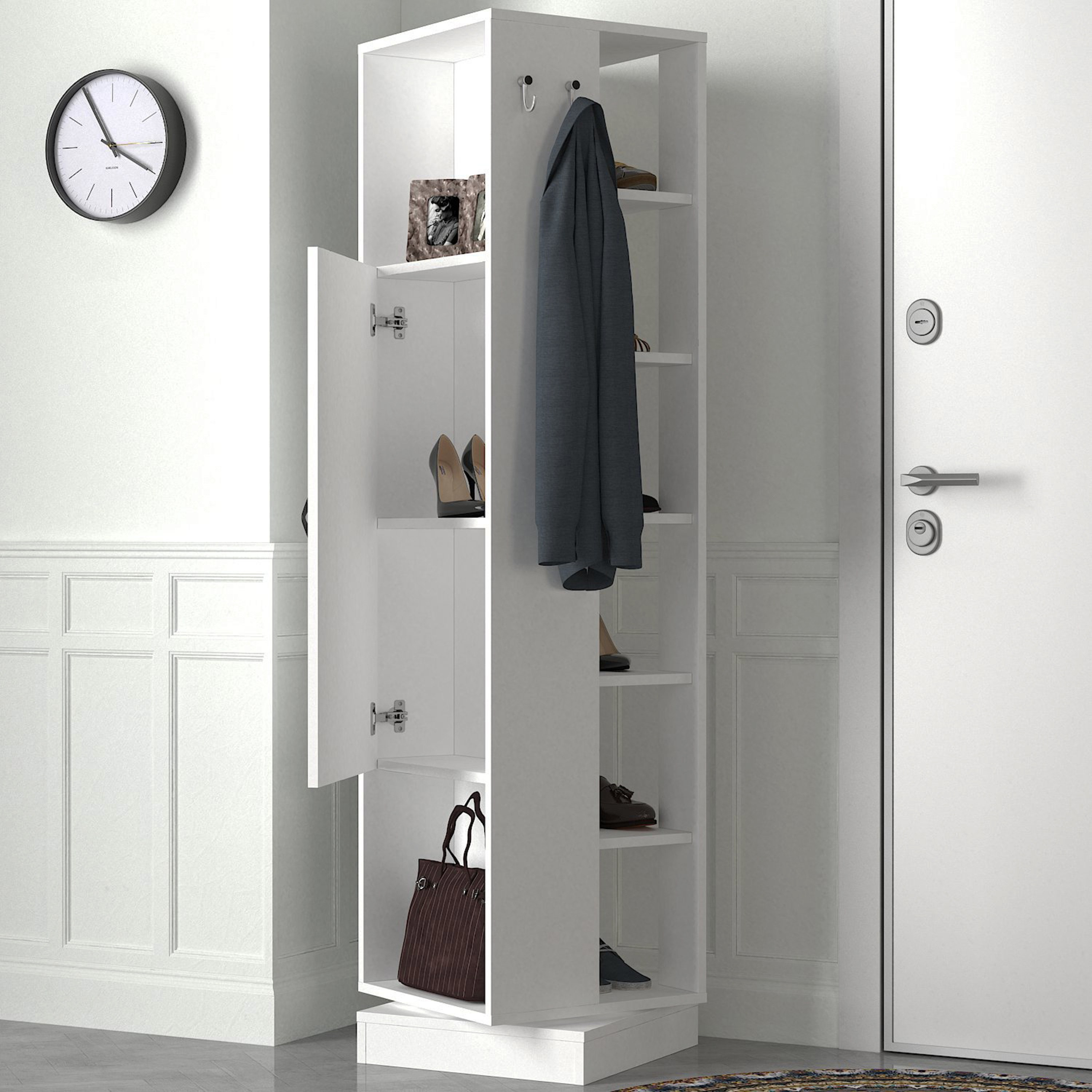 وحدة تخزين مكياج دوّارة وعلّاقة معاطف من مودوليكس سيلين-hbxdecorandfurnishings-bathroomaccessories-bathroomstorage-image-3