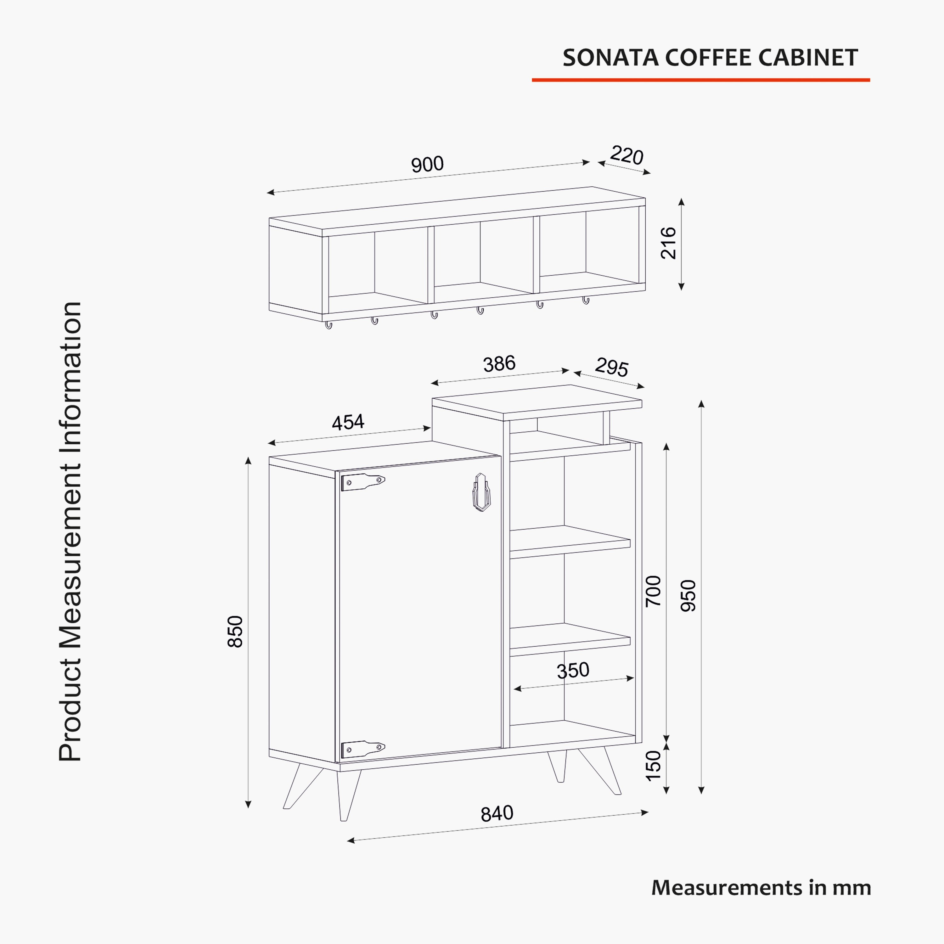 Modulix Easter 1-Door Coffee Cabinet with Wall Mounted Shelves-hbxfurniture-diningroom-buffetsandsideboards-image-7