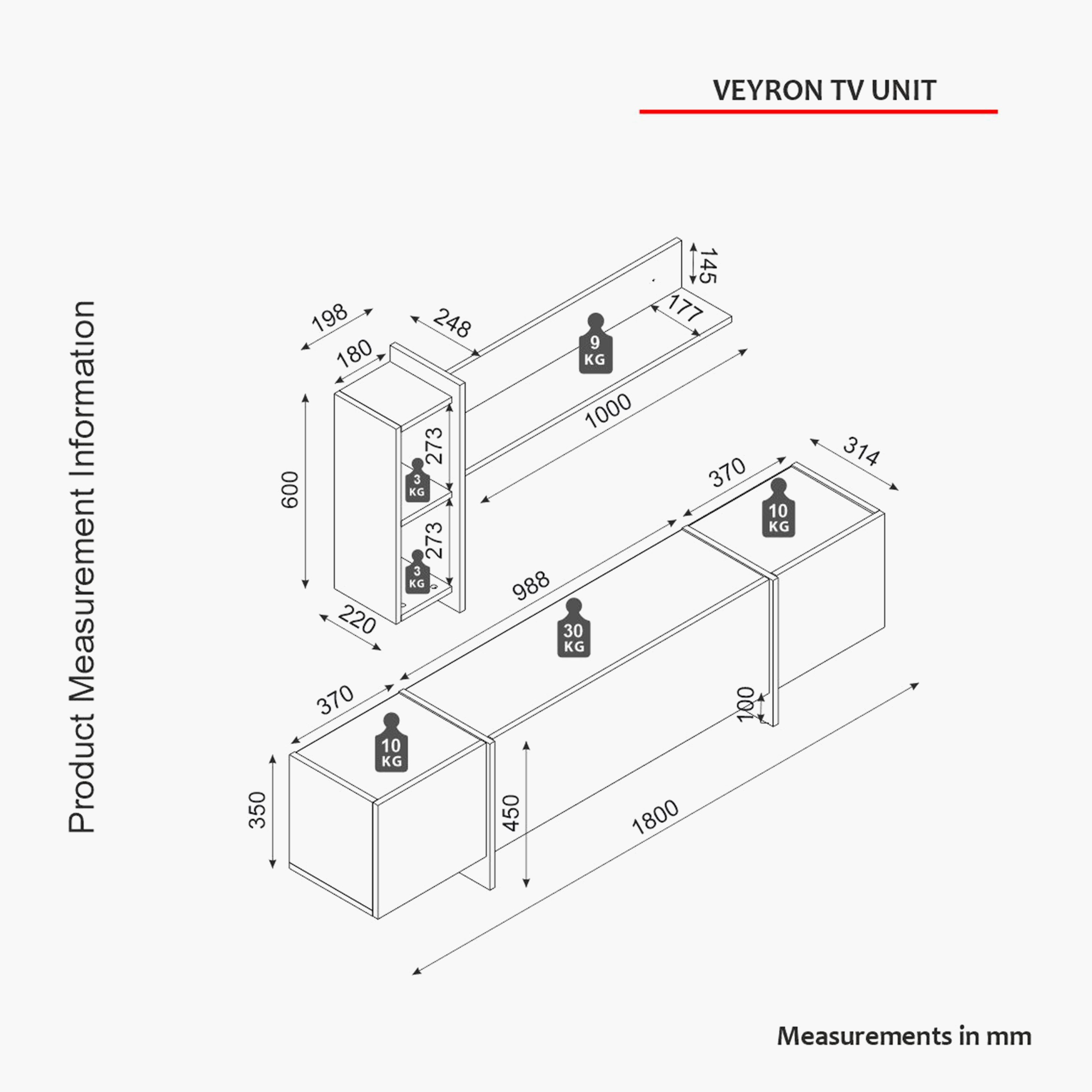 Modulix Veyron 1.8 Meter 2-Door TV Unit with Wall Mounted Shelf for TVs upto 70 inches-hbxlivingroom-mediaunitsandstorage-tvunits-image-10