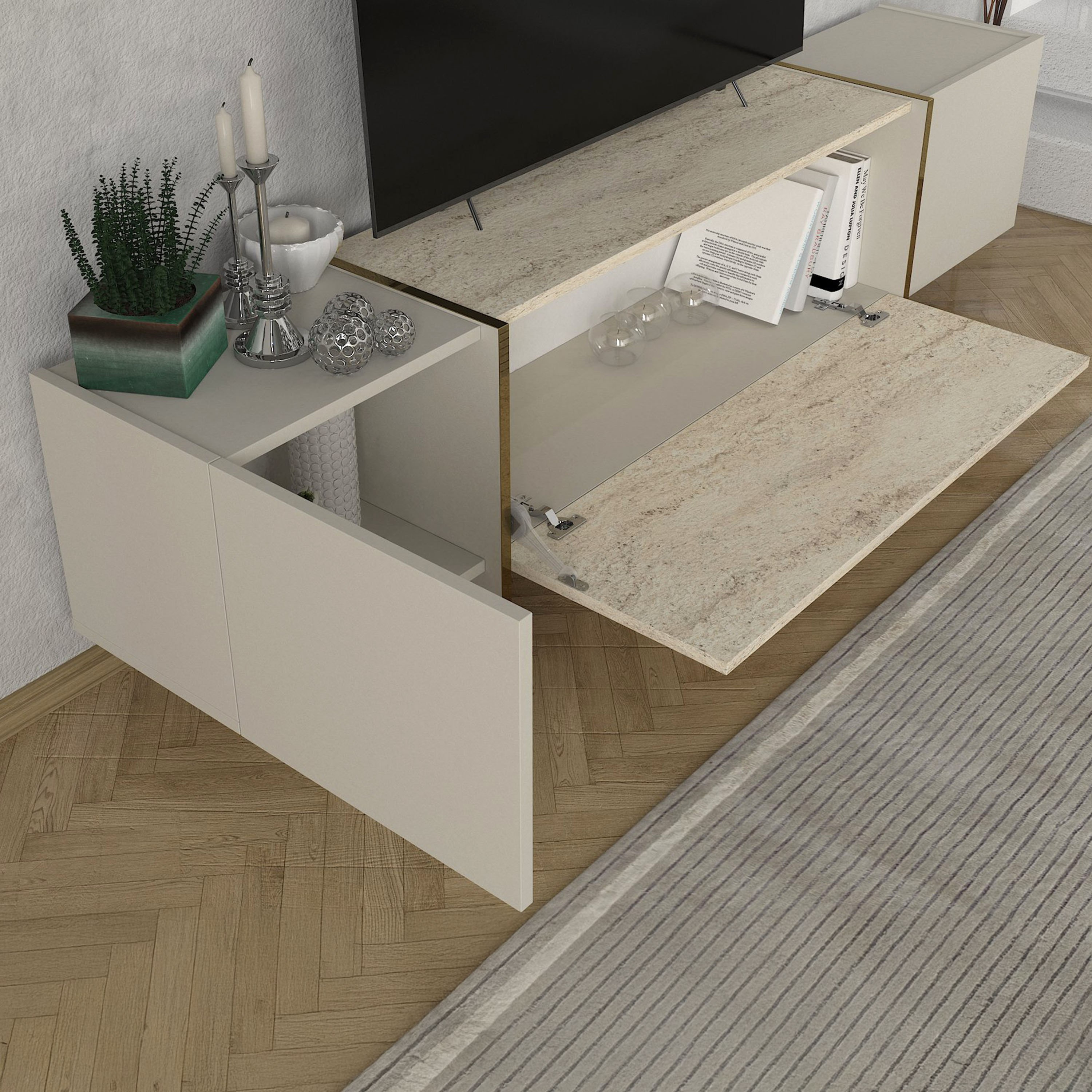 Modulix Veyron 1.8 Meter 2-Door TV Unit with Wall Mounted Shelf for TVs upto 70 inches-hbxlivingroom-mediaunitsandstorage-tvunits-image-4