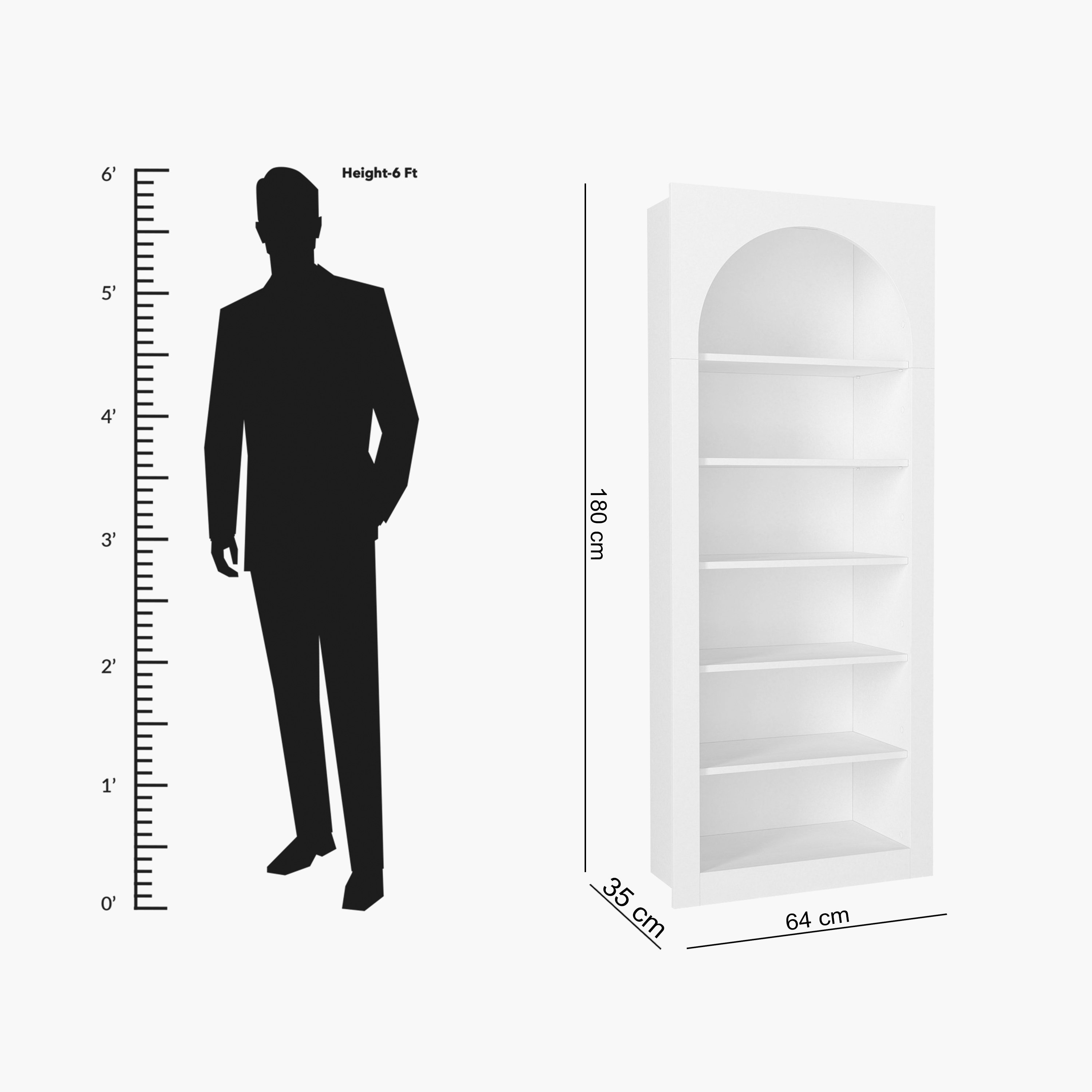 خزانة كتب طويلة 5 مستويات من مودوليكس كلاود-hbxfurniture-office-bookcases-image-10