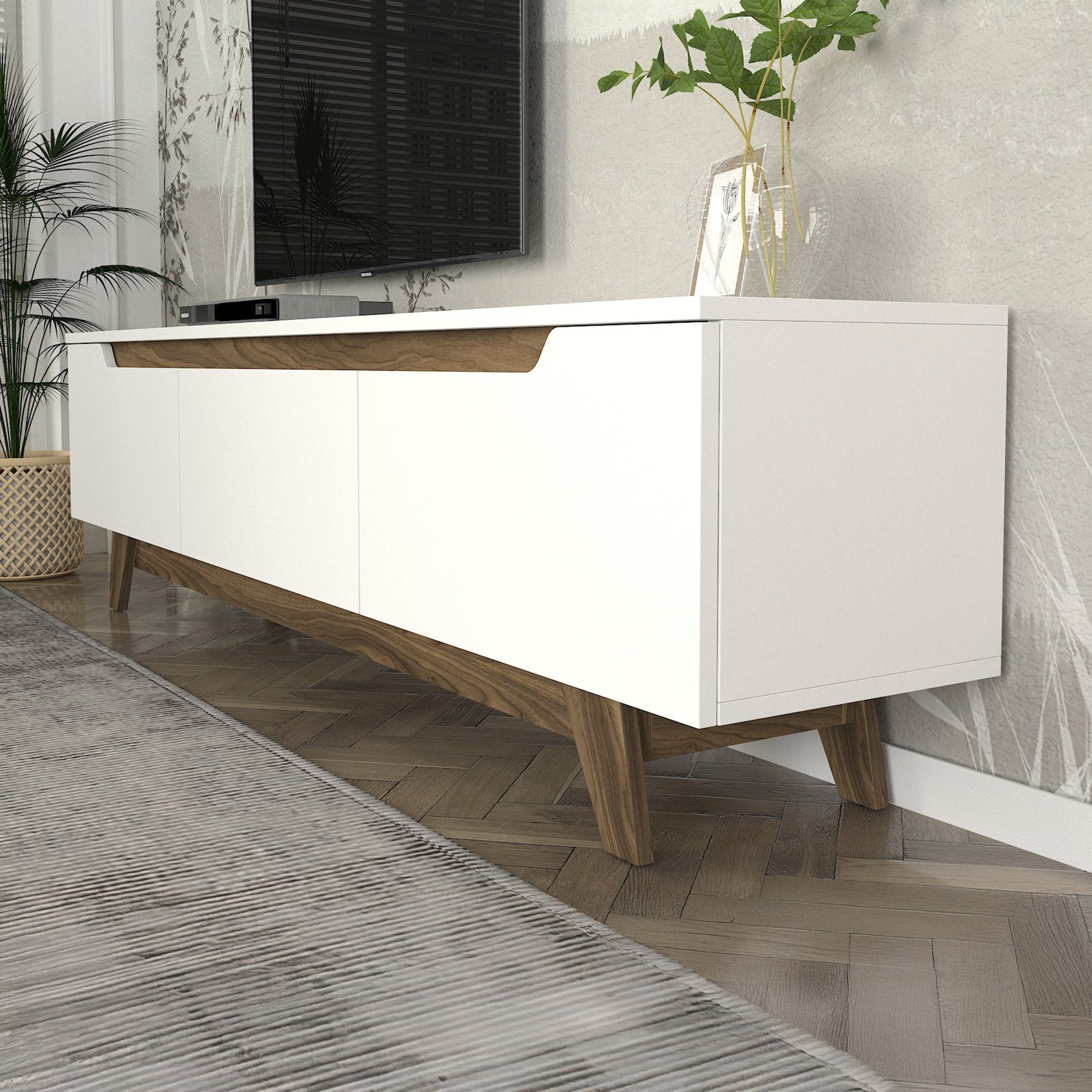 وحدة تلفزيون حتى 70 بوصة 1.8 متر بأرفف تُثبت على الحائط من مودوليكس هازل-hbxlivingroom-mediaunitsandstorage-tvunits-image-4