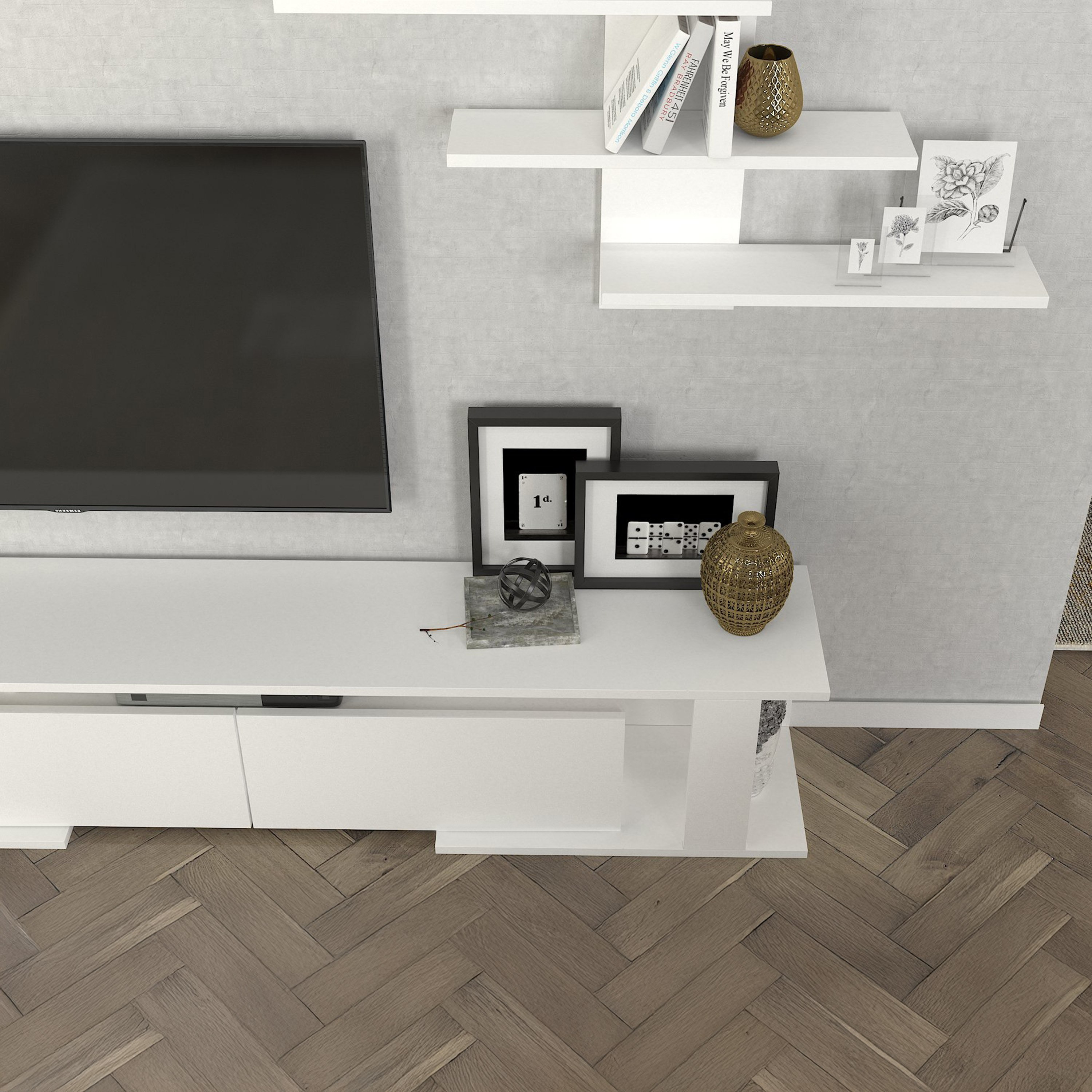 Modulix Column 1.8 Meter TV Unit with Wall Mounted Shelves for TV upto 70 inches-hbxlivingroom-mediaunitsandstorage-tvunits-image-10
