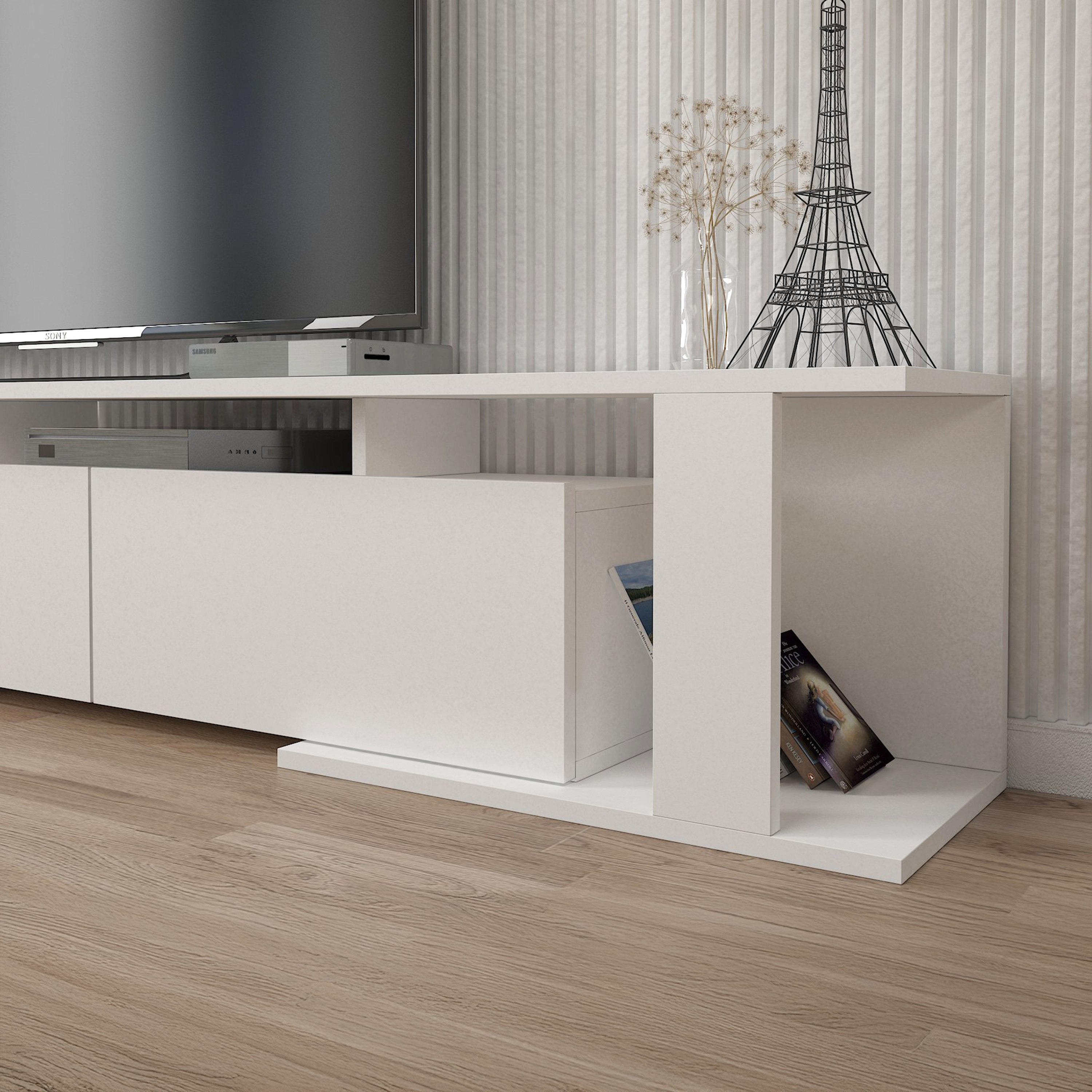 Modulix Column 1.8 Meter TV Unit with Wall Mounted Shelves for TV upto 70 inches-hbxlivingroom-mediaunitsandstorage-tvunits-image-7