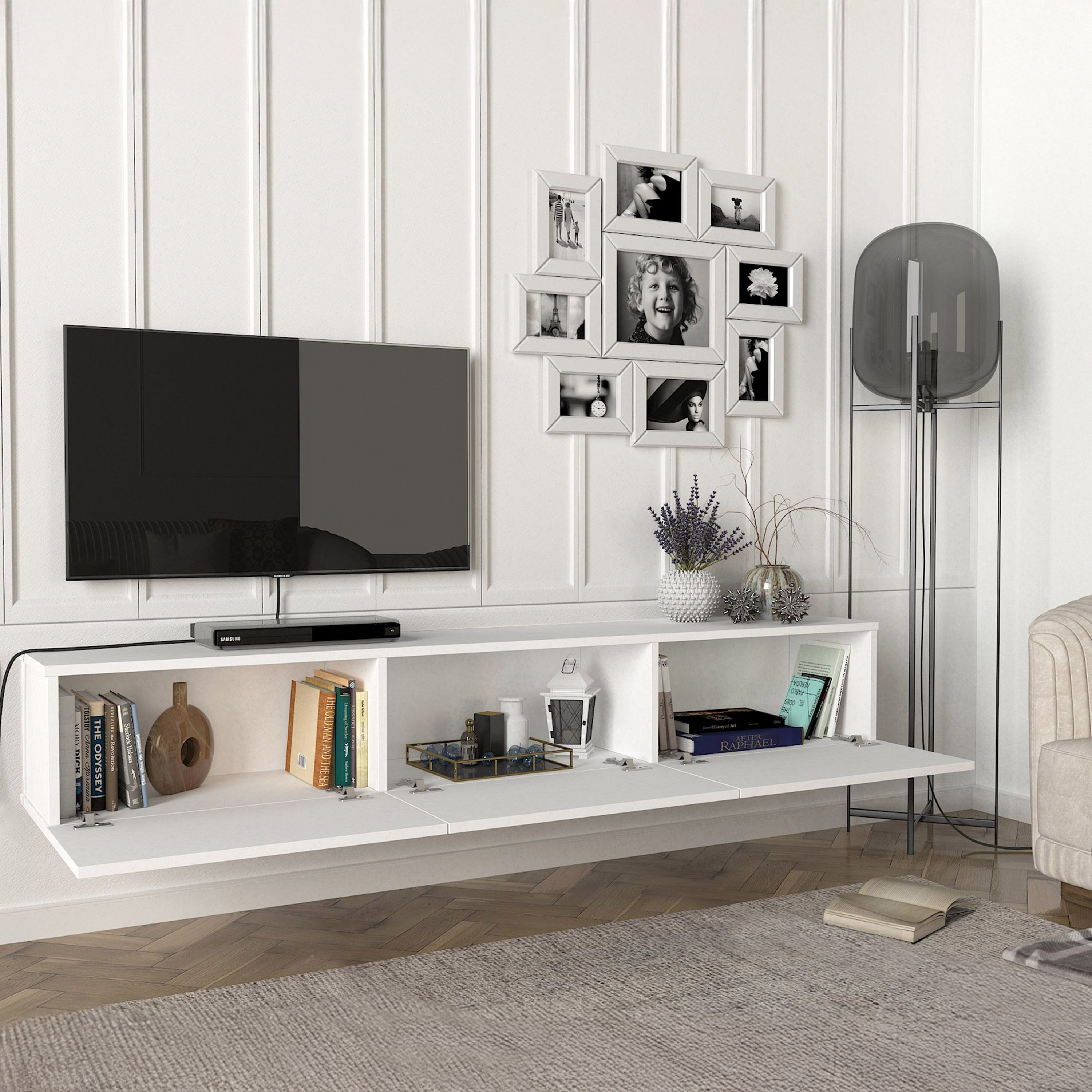 Modulix Dallas 1.8 Metre Wall Mounted TV Unit for TVs up to 75 inches-hbxlivingroom-mediaunitsandstorage-tvunits-image-3