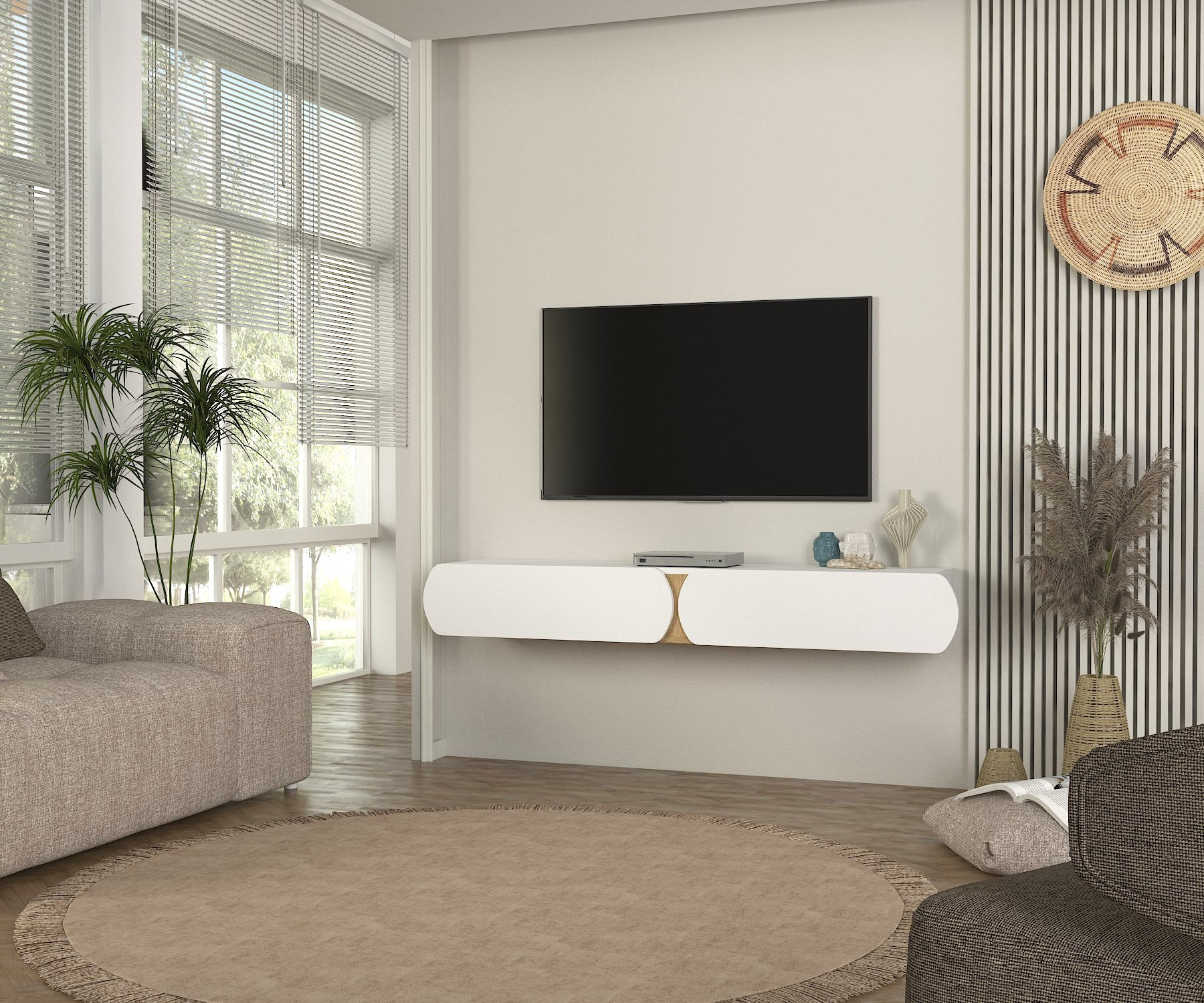 Modulix Ella 1.5 Metre Wall Mounted TV Unit for TVs up to 75 inches-hbxlivingroom-mediaunitsandstorage-tvunits-image-4