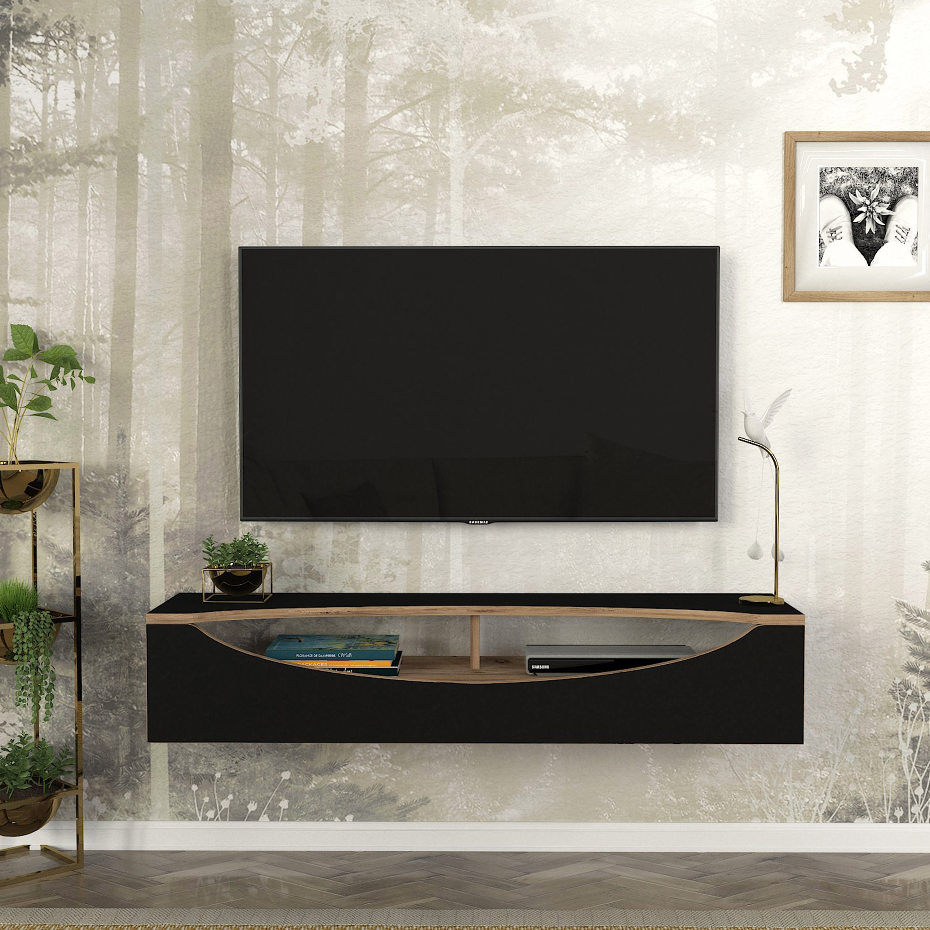 وحدة تلفزيون مثبتة على الحائط 1.2 متر للتلفزيونات حتى 75 بوصة جيزا من موديوليكس-hbxlivingroom-mediaunitsandstorage-tvunits-image-1