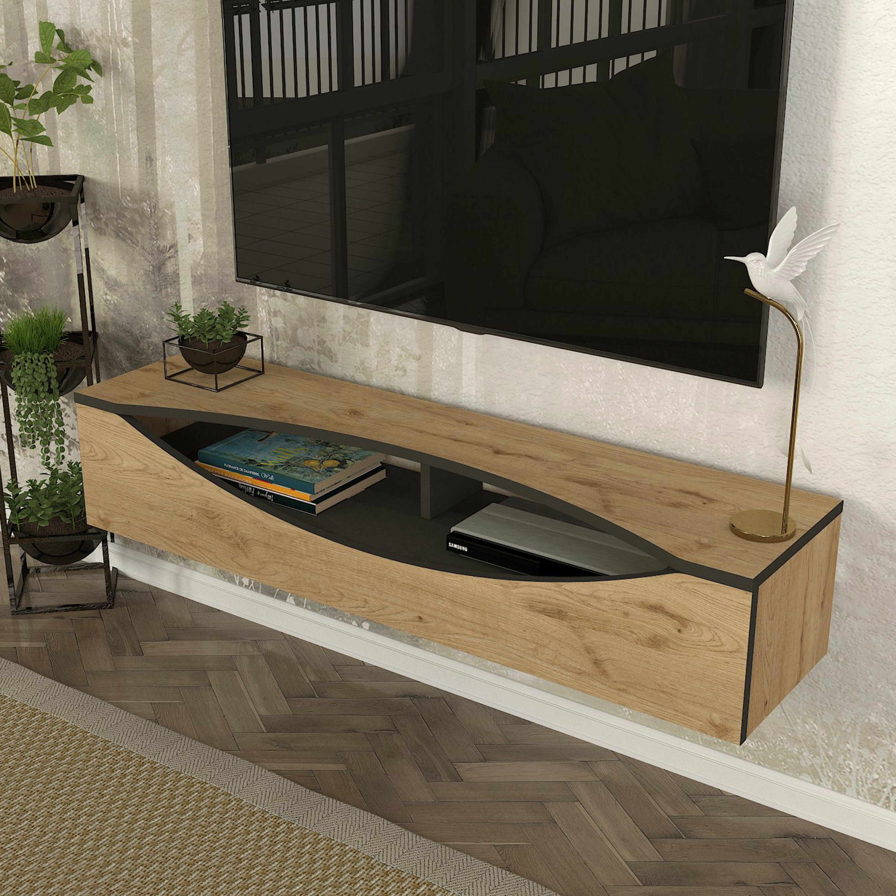 وحدة تلفزيون حتى 50 بوصة 1.2 متر تُثبت على الحائط من مودوليكس جيزة-hbxlivingroom-mediaunitsandstorage-tvunits-image-2