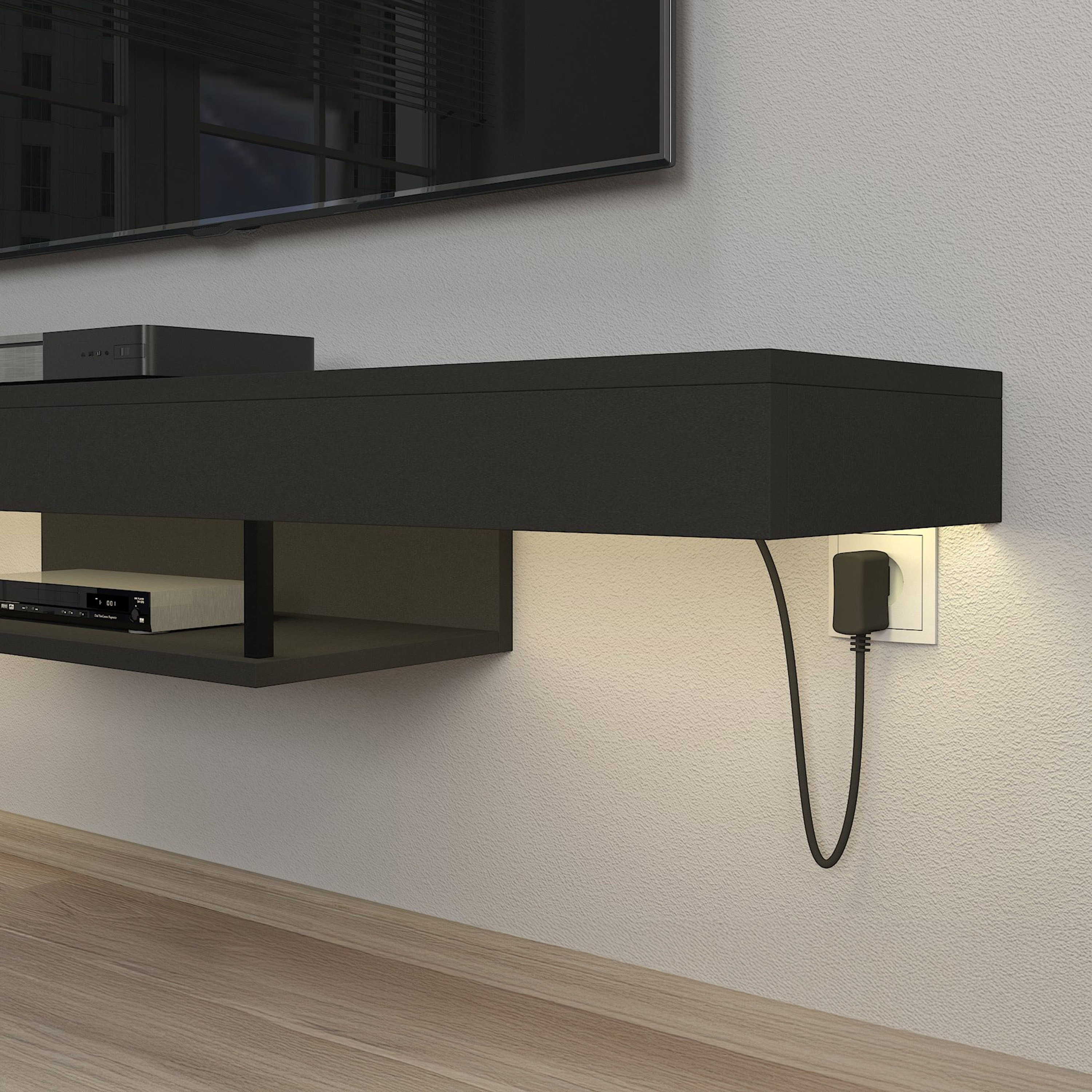 Modulix Alba 1.5 Meter Wall Mounted TV Unit with LED for TVs upto 65 inches-hbxlivingroom-mediaunitsandstorage-tvunits-image-5