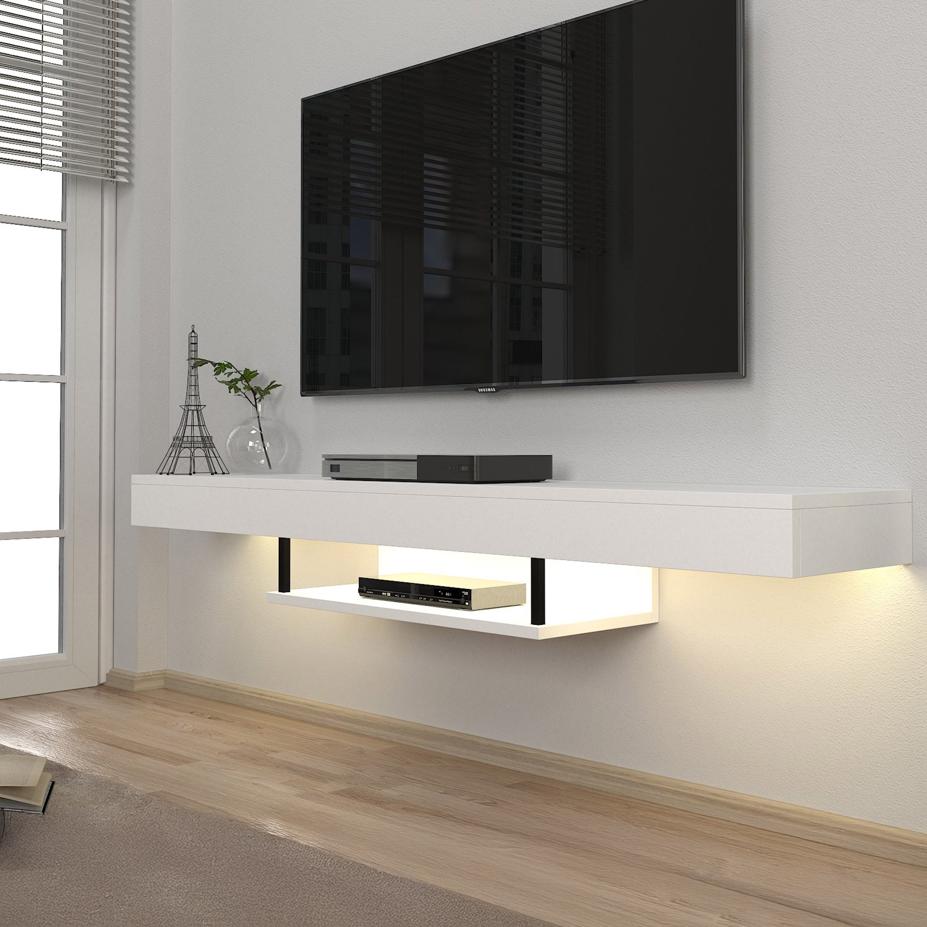 Modulix Alba 1.5 Meter Wall Mounted TV Unit with LED for TVs upto 65 inches-hbxlivingroom-mediaunitsandstorage-tvunits-image-3