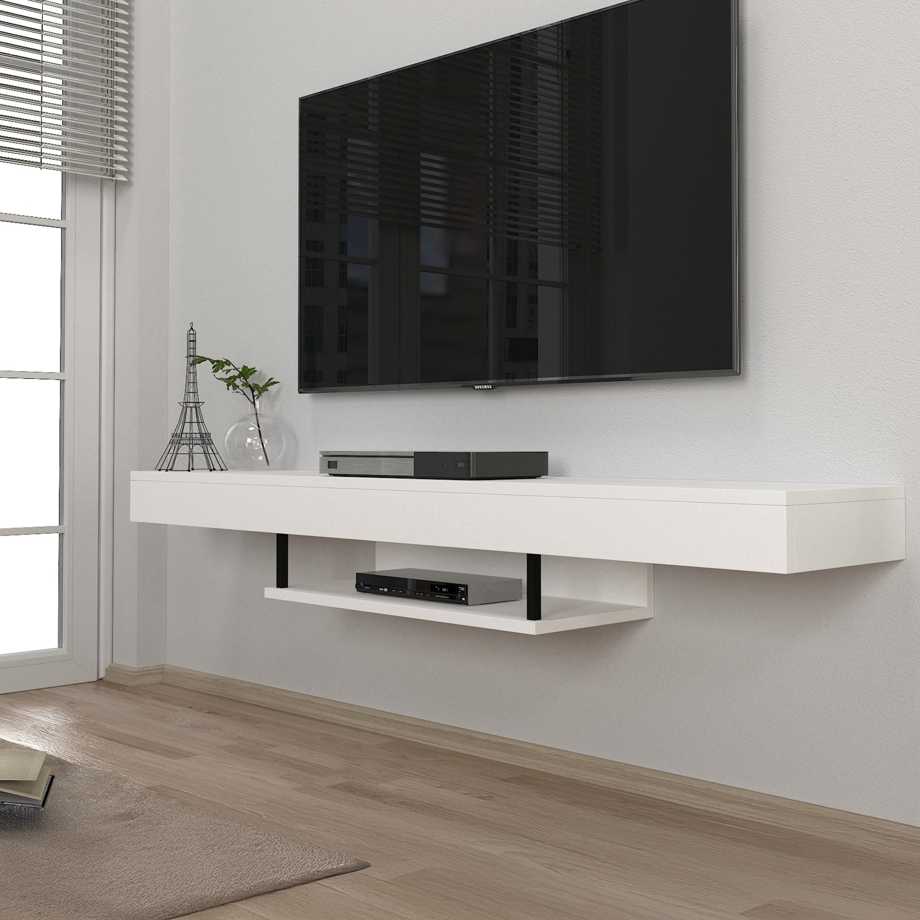 Modulix Alba 1.5 Meter Wall Mounted TV Unit with LED for TVs upto 65 inches-hbxlivingroom-mediaunitsandstorage-tvunits-image-4
