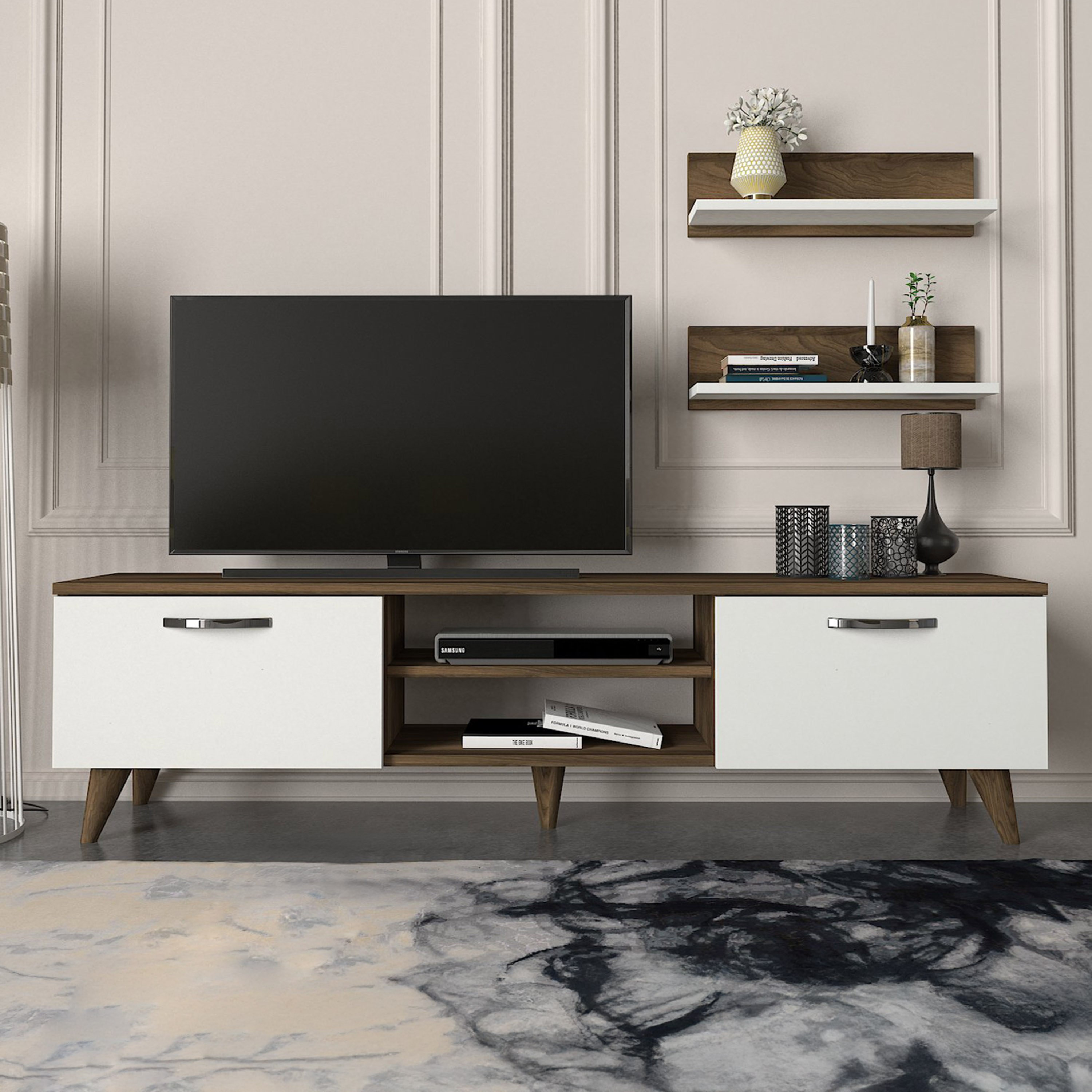 وحدة تلفزيون حتى 65 بوصة 1.5 متر ببابين ورف يُثبت على الحائط من مودوليكس آيدن-hbxlivingroom-mediaunitsandstorage-tvunits-image-1