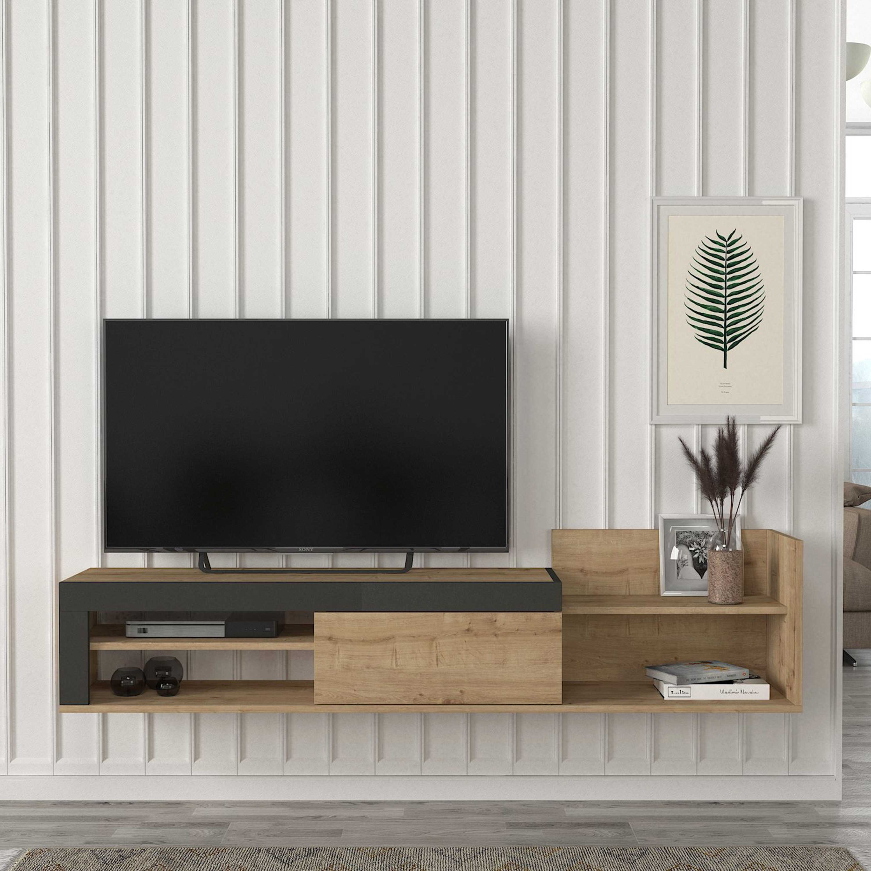 وحدة تلفزيون حتى 70 بوصة 1.8 متر بباب واحد تُثبت على الحائط من مودوليكس تريلا-hbxlivingroom-mediaunitsandstorage-tvunits-image-1