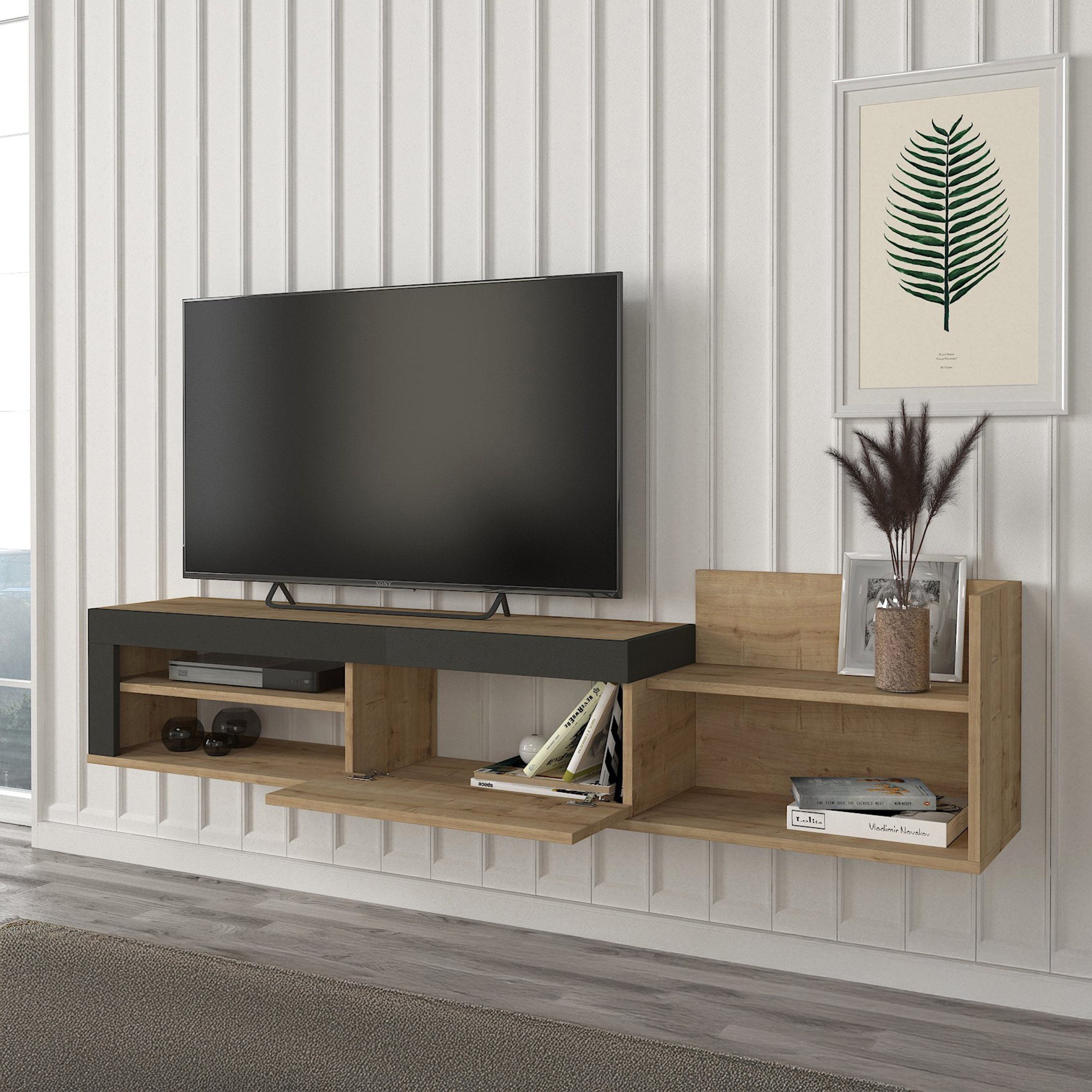 وحدة تلفزيون حتى 70 بوصة 1.8 متر بباب واحد تُثبت على الحائط من مودوليكس تريلا-hbxlivingroom-mediaunitsandstorage-tvunits-image-3
