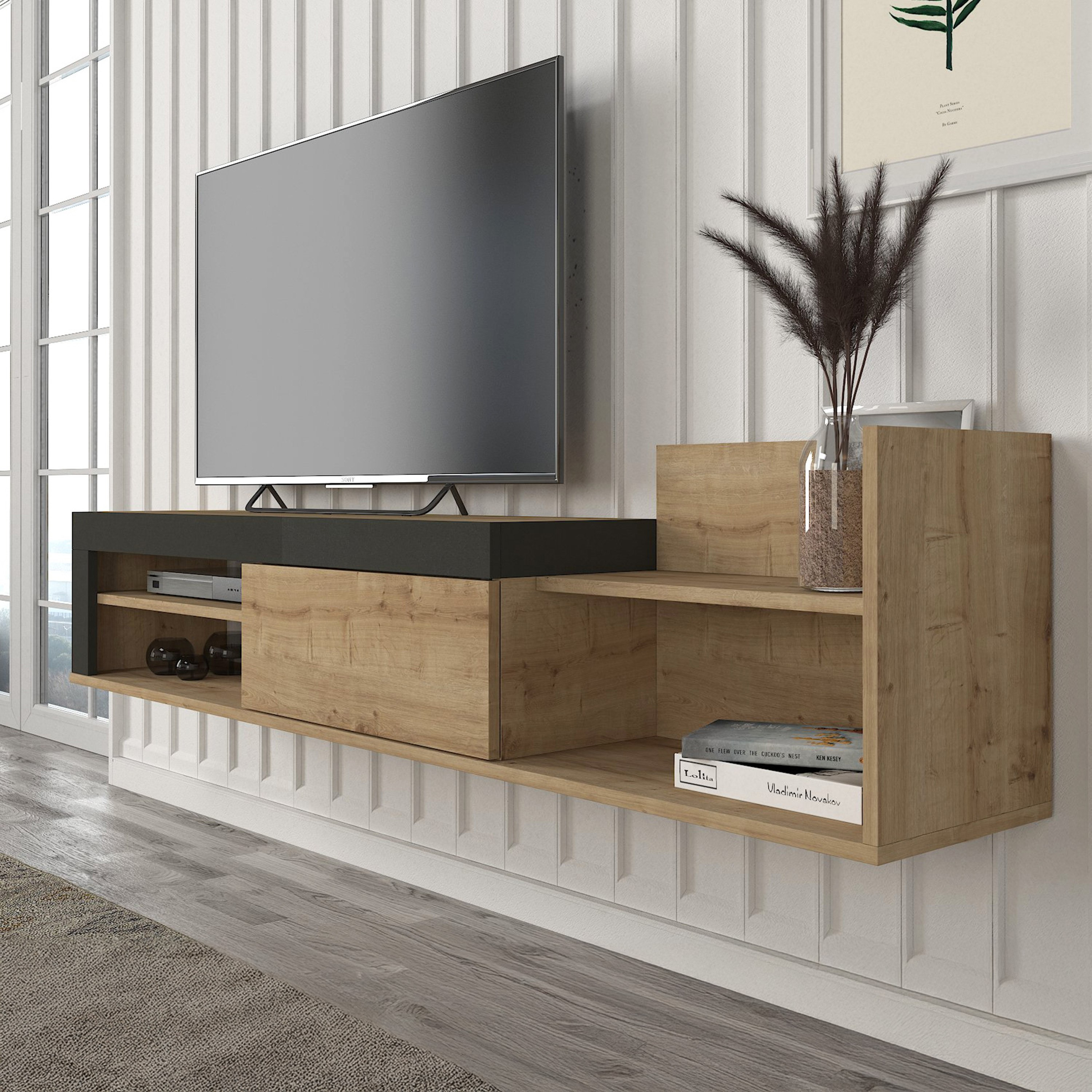 وحدة تلفزيون حتى 70 بوصة 1.8 متر بباب واحد تُثبت على الحائط من مودوليكس تريلا-hbxlivingroom-mediaunitsandstorage-tvunits-image-4