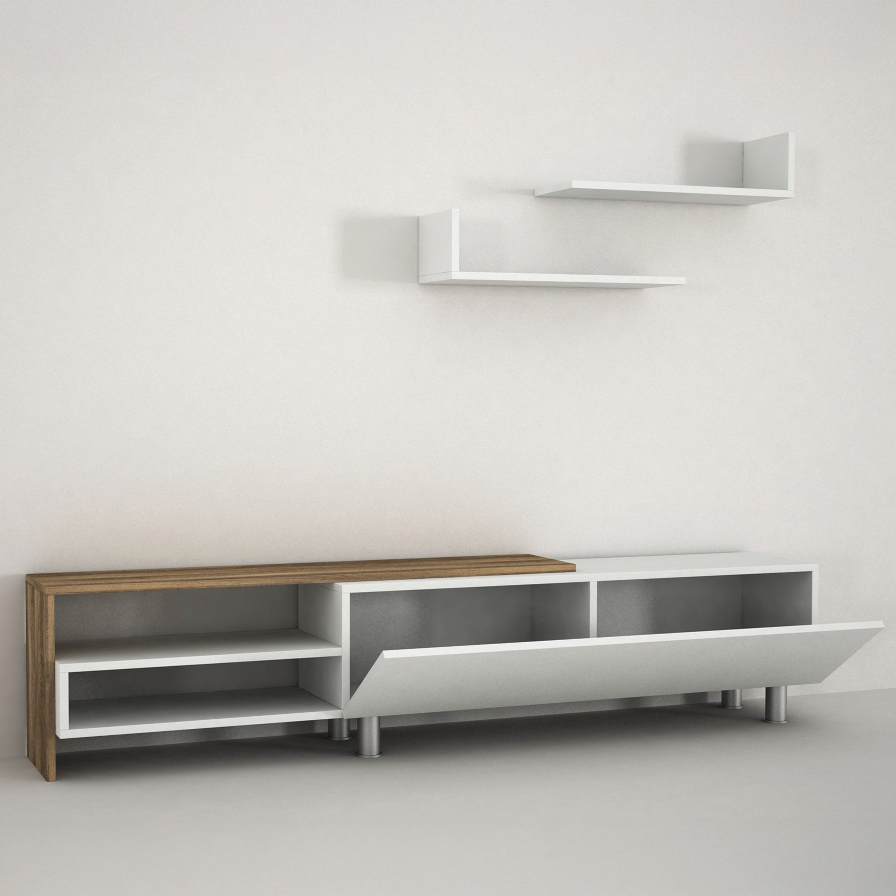 Modulix Lily 1.8 Meter 1-Door TV Unit with Wall Mounted Shelves for TV upto 70 inches-hbxlivingroom-mediaunitsandstorage-tvunits-image-7