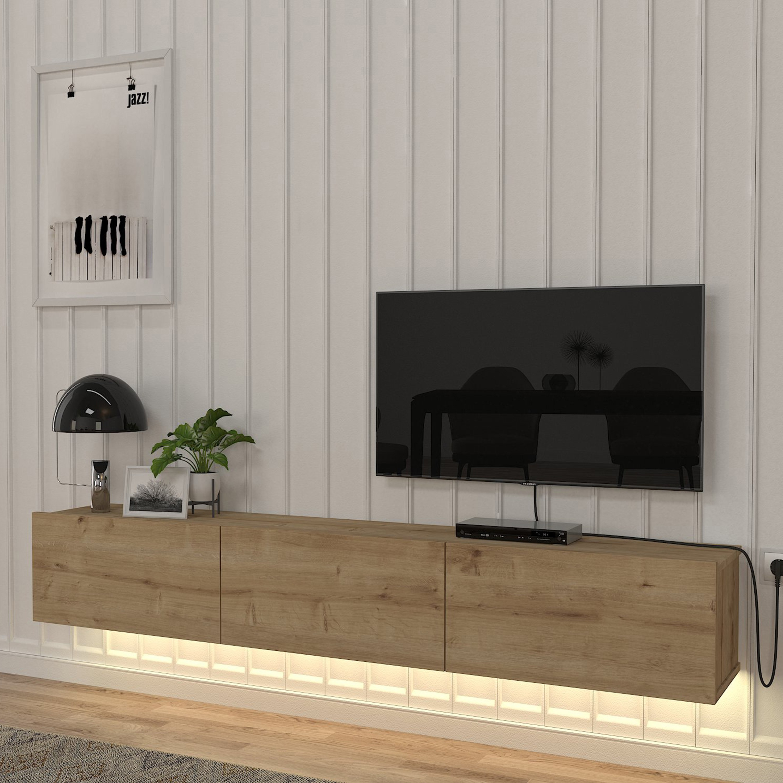 وحدة تلفزيون حتى 70 بوصة 1.8 متر تُثبت على الحائط بإضاءة ليد من مودوليكس دالاس-hbxlivingroom-mediaunitsandstorage-tvunits-image-2