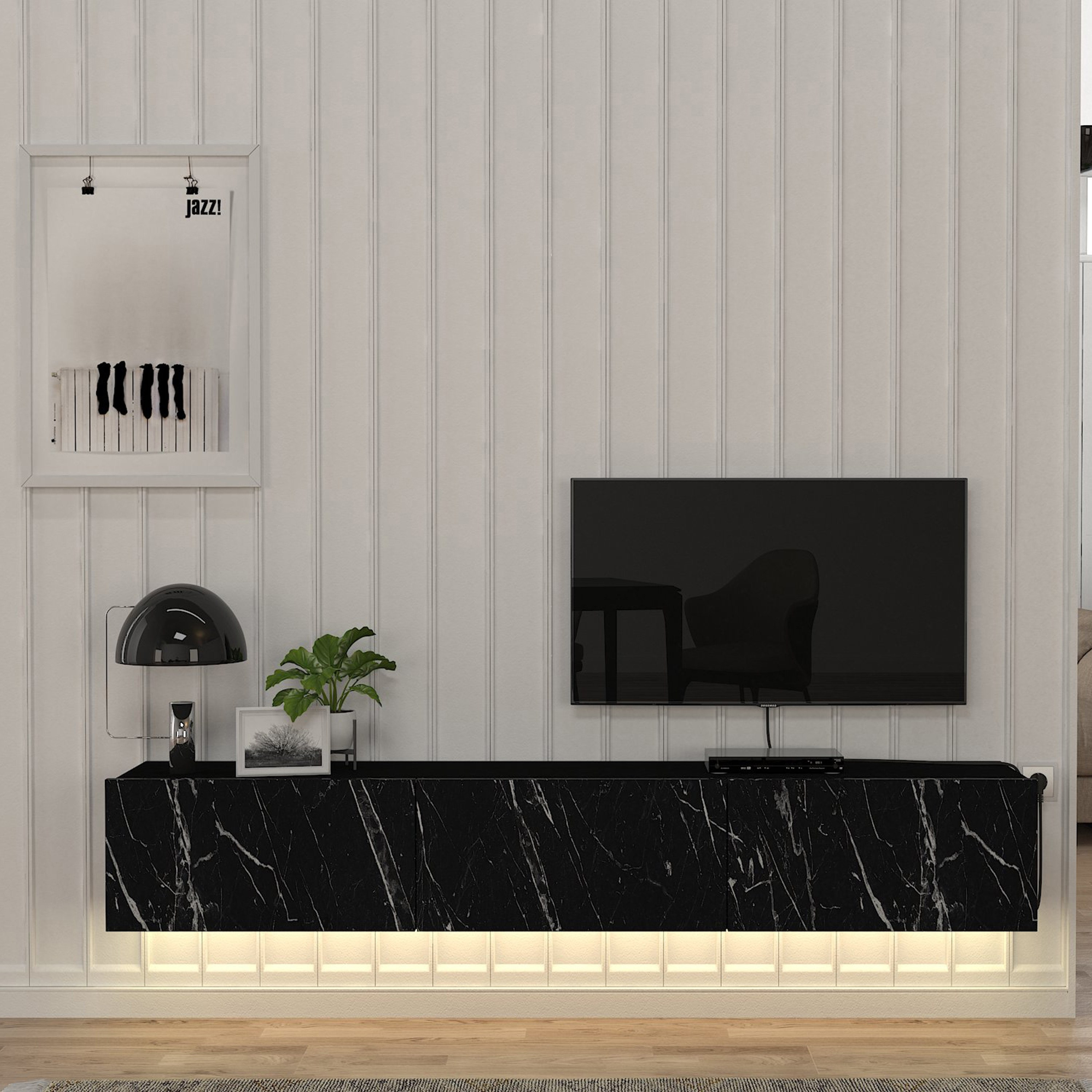 وحدة تلفزيون حتى 70 بوصة 1.8 متر تُثبت على الحائط بإضاءة ليد من مودوليكس دالاس-hbxlivingroom-mediaunitsandstorage-tvunits-image-1