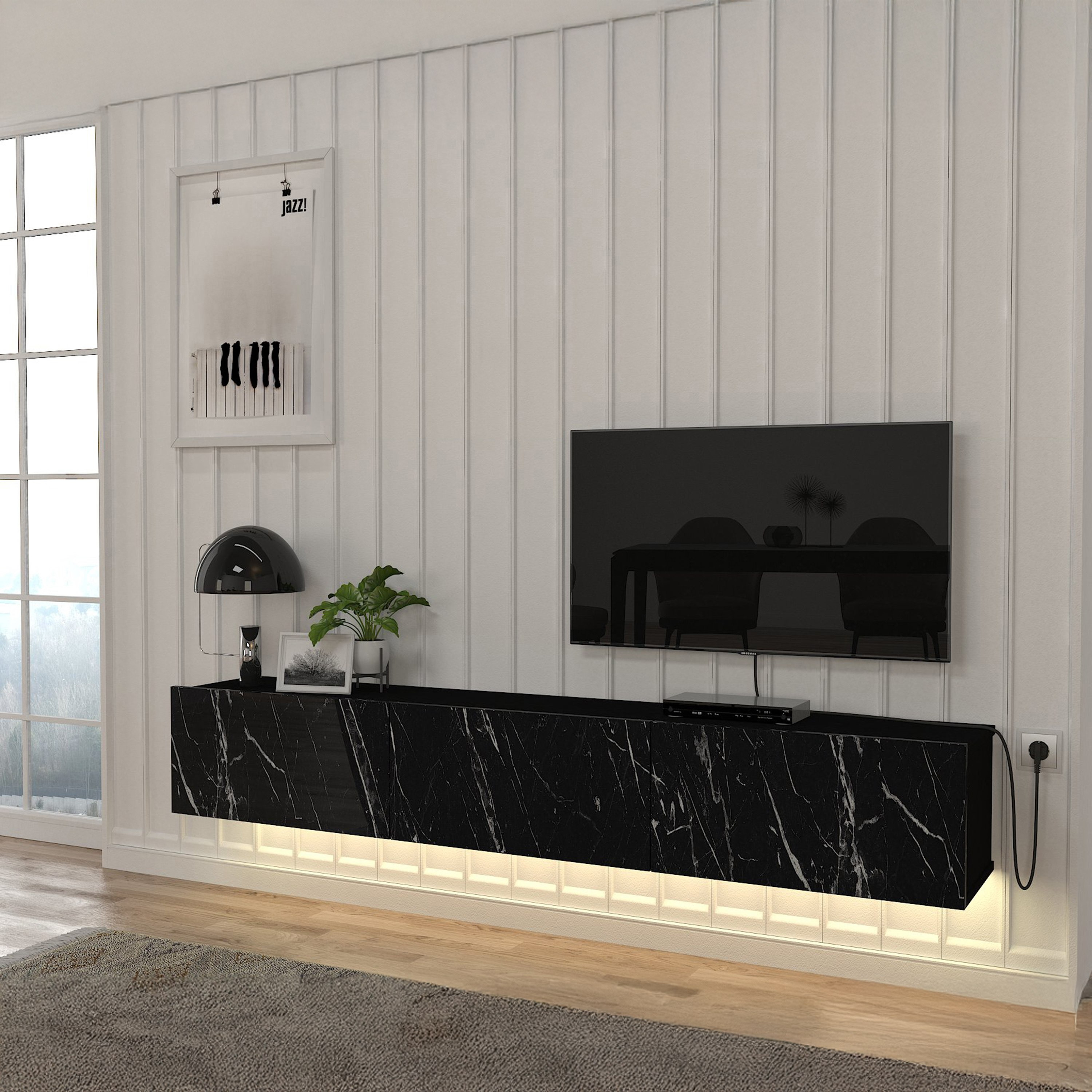وحدة تلفزيون حتى 70 بوصة 1.8 متر تُثبت على الحائط بإضاءة ليد من مودوليكس دالاس-hbxlivingroom-mediaunitsandstorage-tvunits-image-2