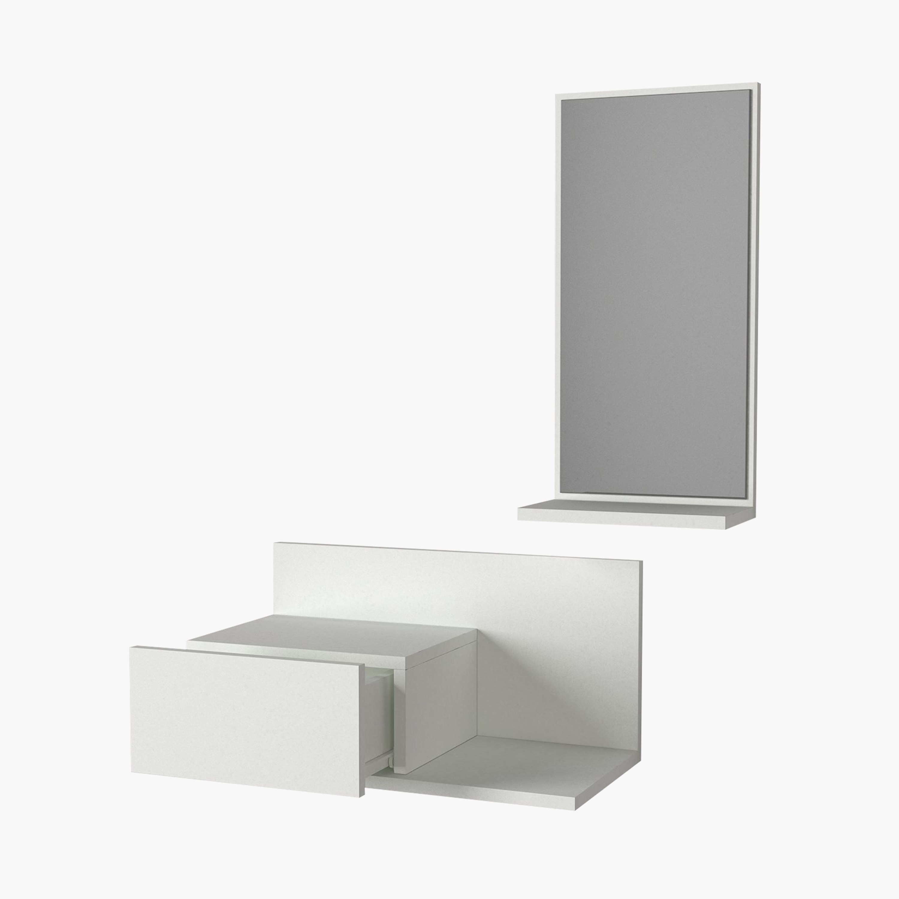 تسريحة تُثبت على الحائط بدرج ومرآة من مودوليكس دراكس-hbxbedroom-dressersandchests-dressersandmirrors-image-4