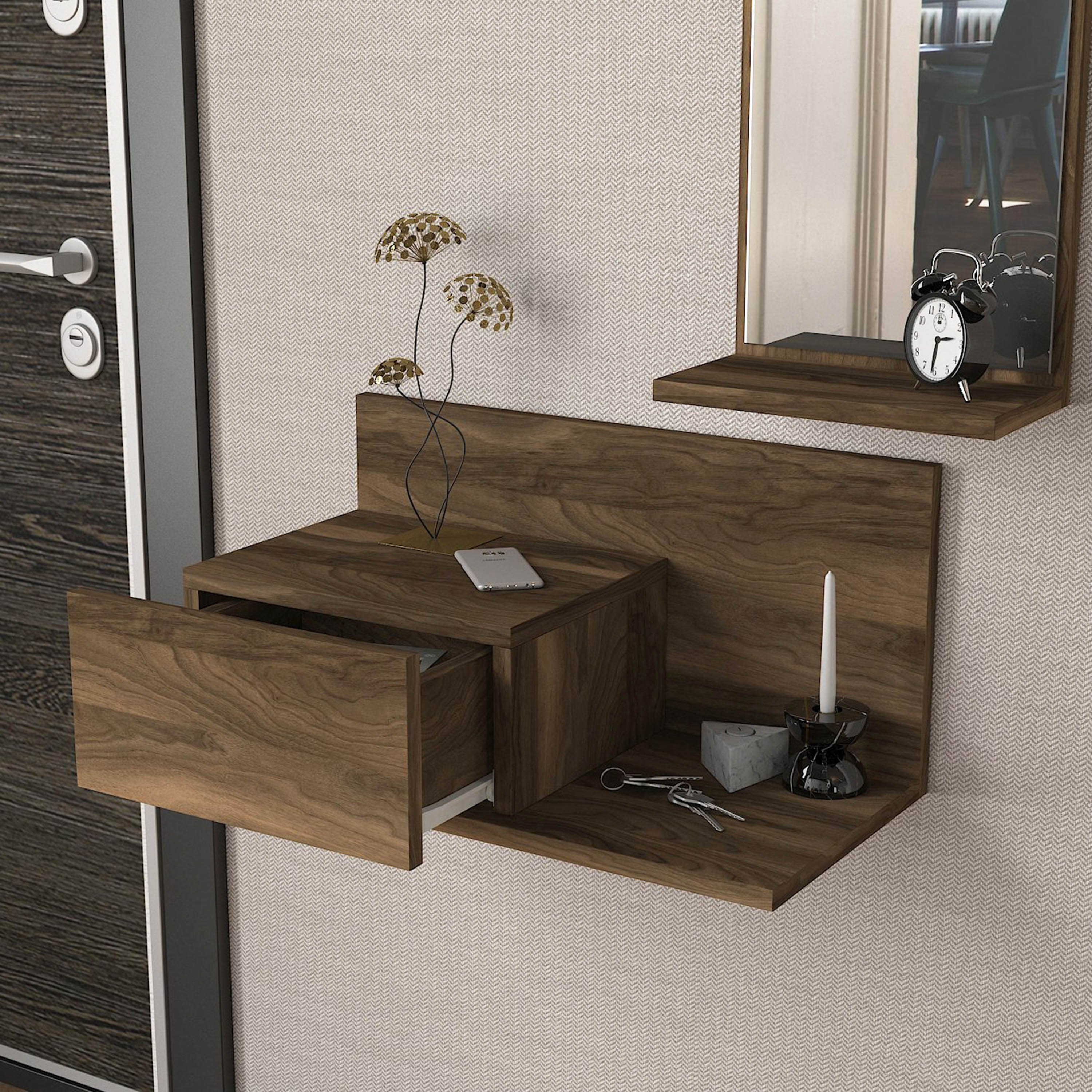 تسريحة تُثبت على الحائط بدرج ومرآة من مودوليكس دراكس-hbxbedroom-dressersandchests-dressersandmirrors-image-2