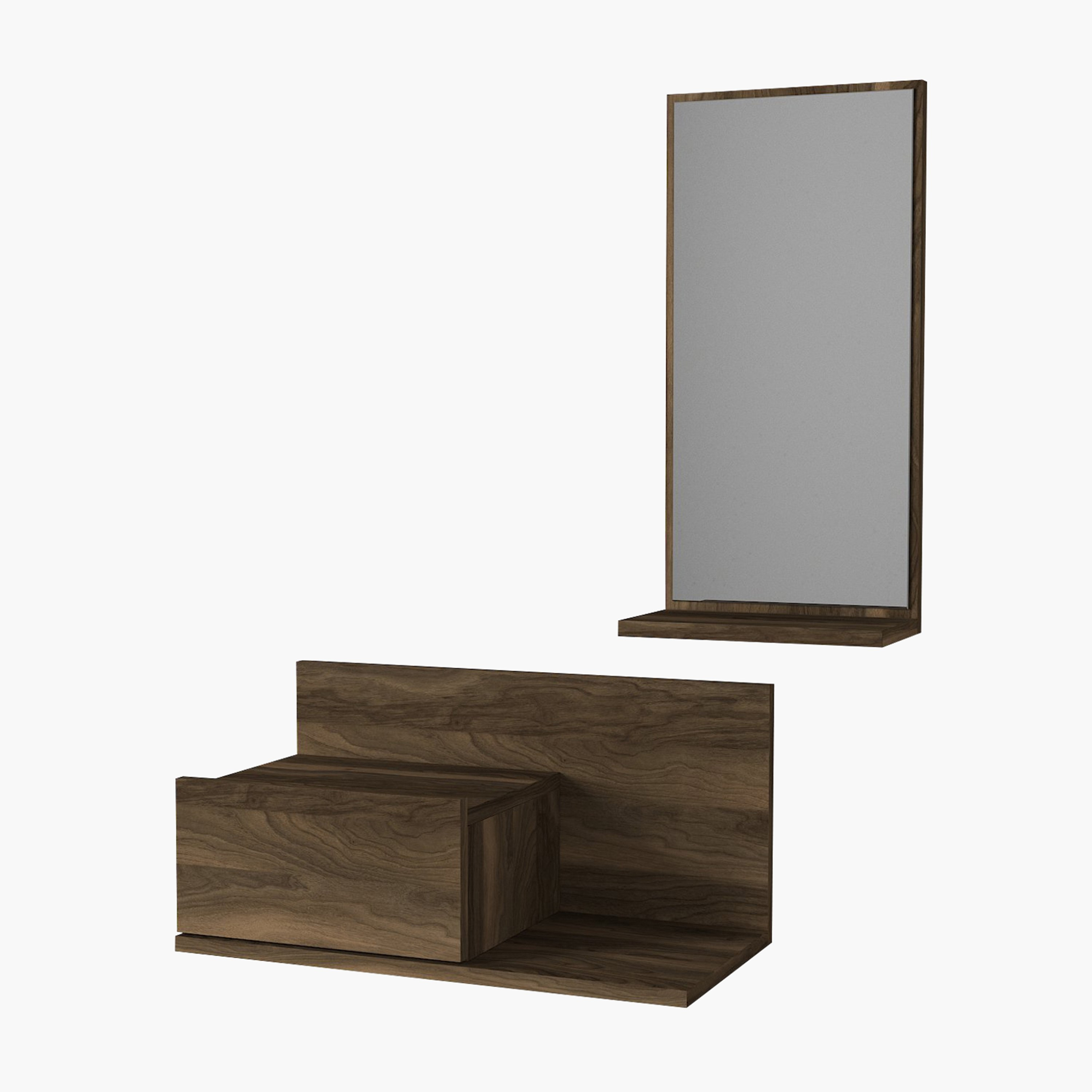 تسريحة تُثبت على الحائط بدرج ومرآة من مودوليكس دراكس-hbxbedroom-dressersandchests-dressersandmirrors-image-3